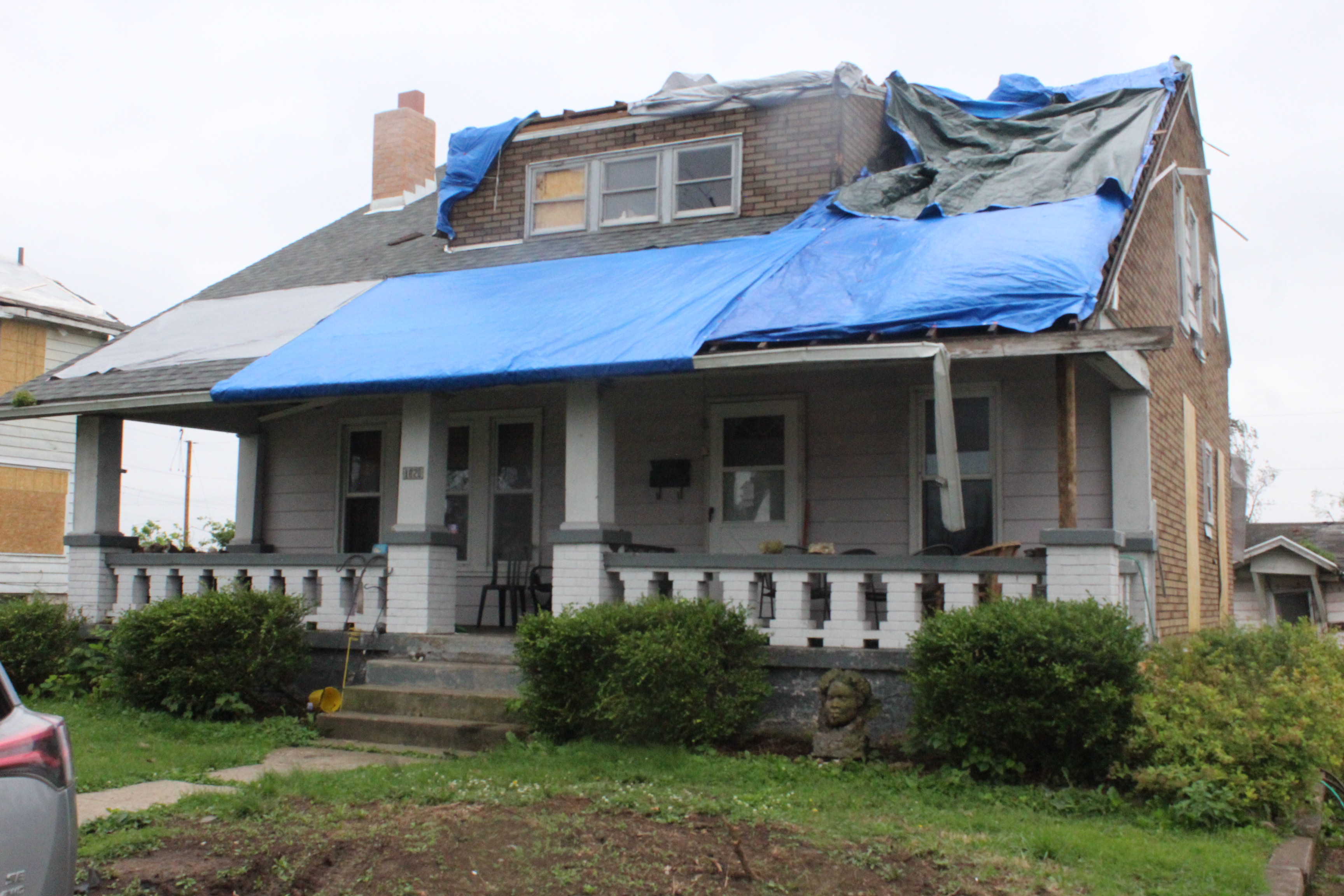 Robin and Chris Sassenberg house and cottage was damaged during the Memorial Day tornadoes.
