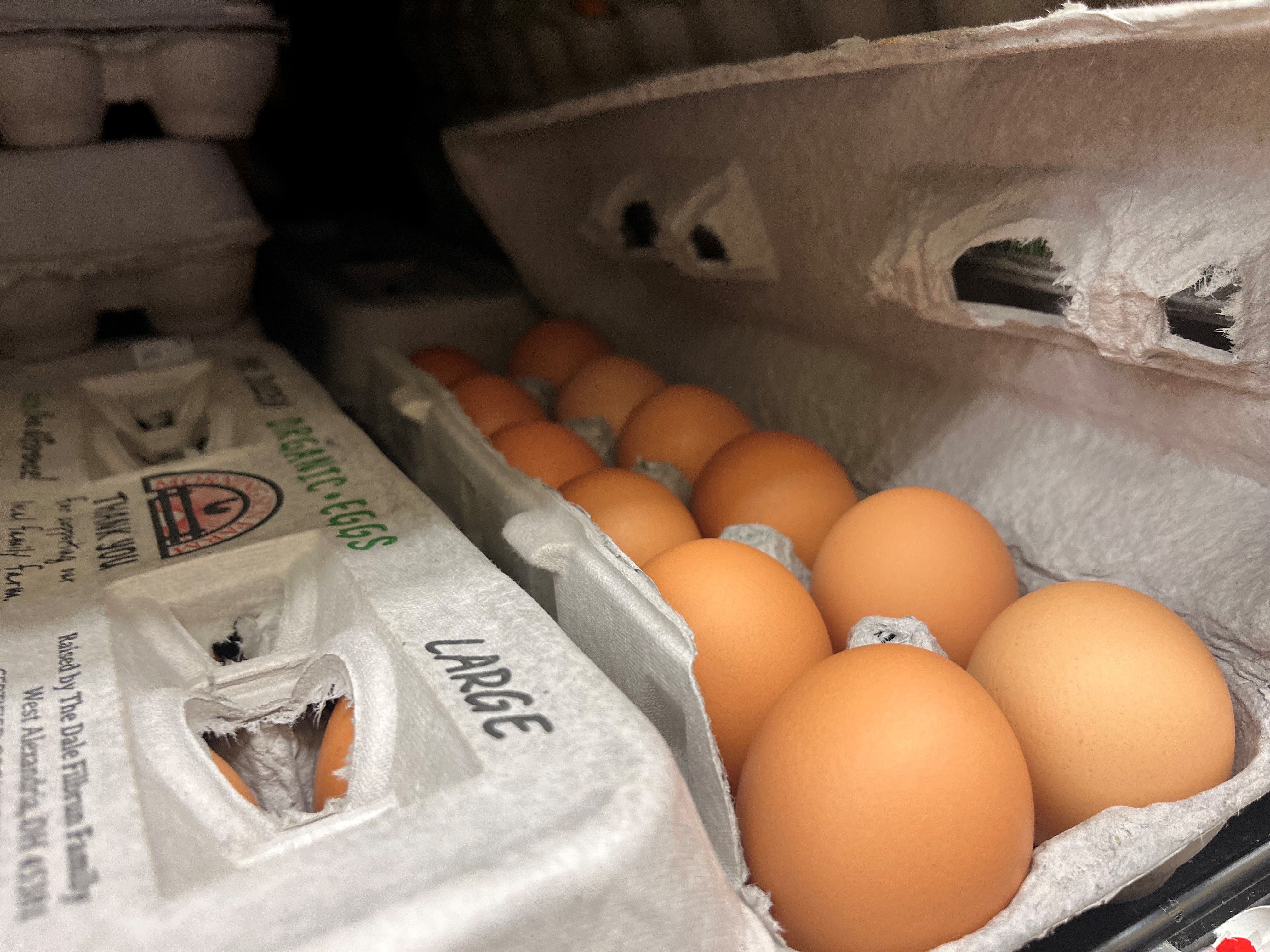 Egg prices are up in the Dayton area, according to a new survey of the prices of goods and services in 260 US metropolitan areas.  Cornelius Frolik / Crew
