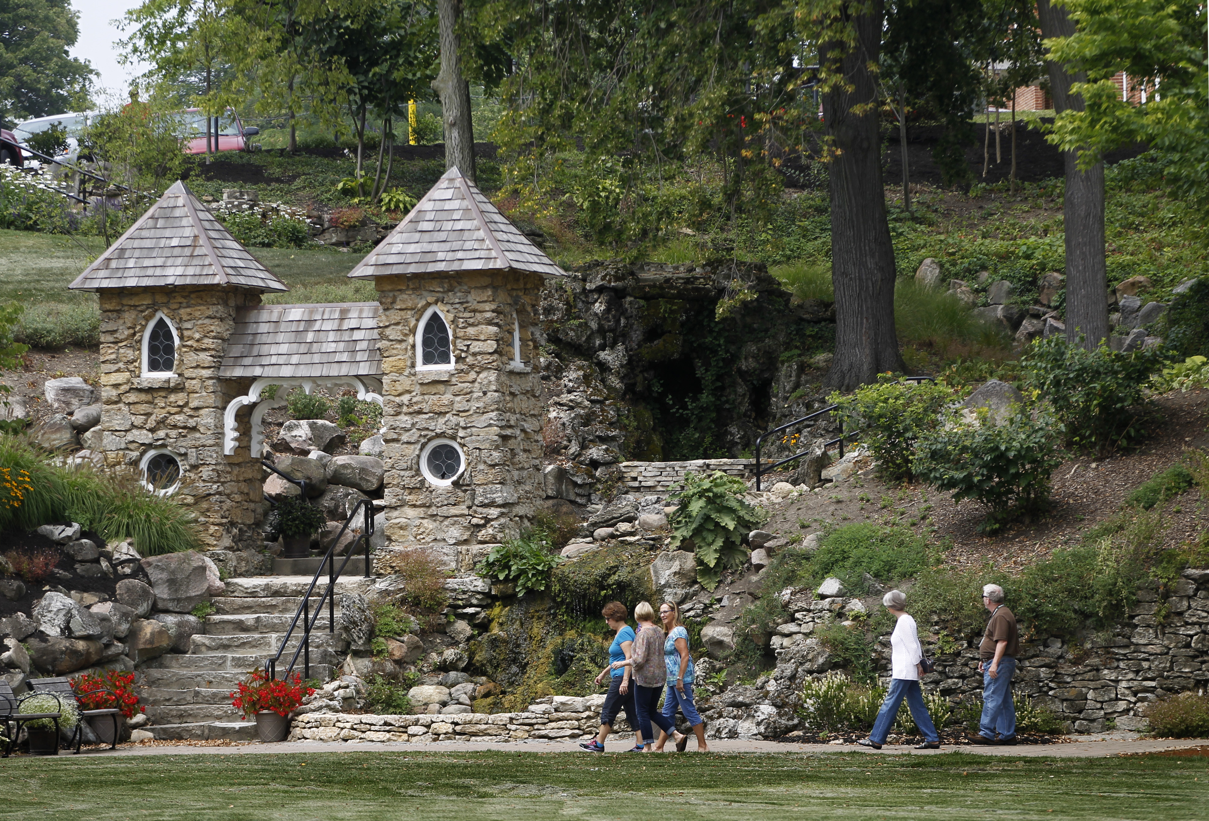 The year was 1868 shortly after the Civil War, when Frank Mundt became the florist and gardener of the Dayton Soldiers Home, writes Robert Kincses, trustee of the American Veterans Heritage Center, in his 2013 report tracing the history of the gardens and the current project. A veteran who was originally from Germany, he along with the Home architect Mr. Davis and Mrs. Elizabeth Rohrer of Germantown, began the development of the Grotto and gardens in what was then the limestone quarry area. LISA POWELL / STAFF