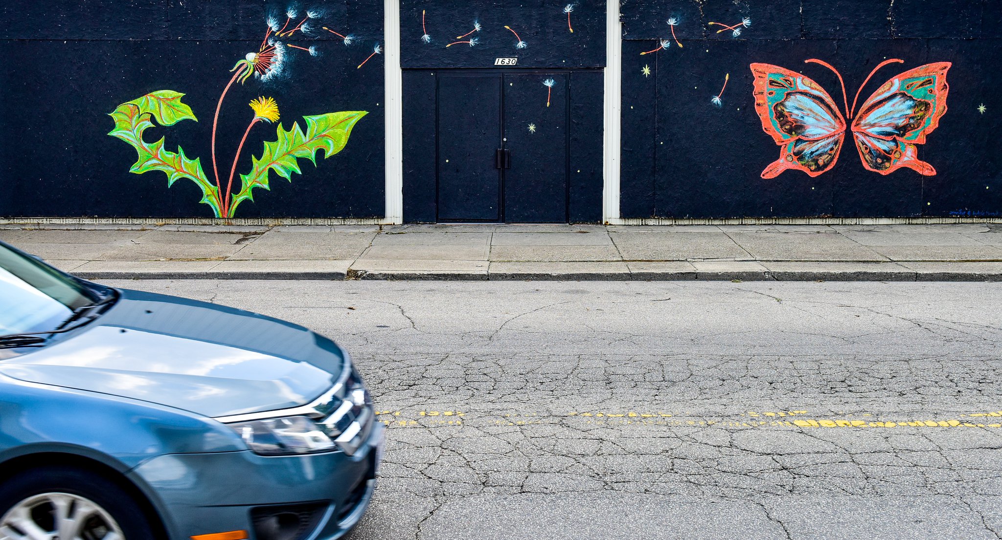 Artwork by sisters Jennifer Morrell and Audrey Morrell can be seen outside the Torchlight Pass building in Middletown.