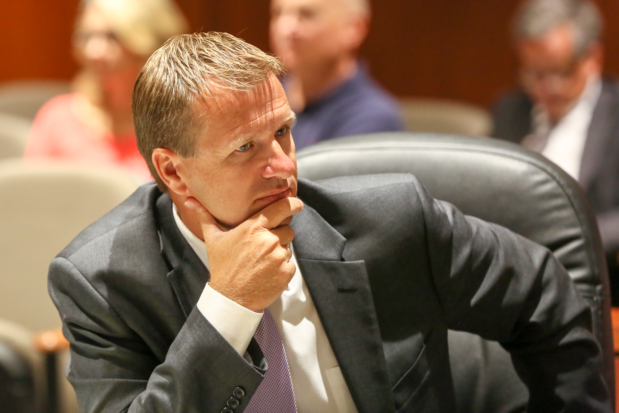 Warren County Prosecutor David Fornshell prepares for a pretrial hearing for Brooke Skylar Richardson, the Carlisle teen charged with aggravated murder for the death of her infant found buried in the back yard, Tuesday, Aug. 15, 2017. GREG LYNCH / STAFF