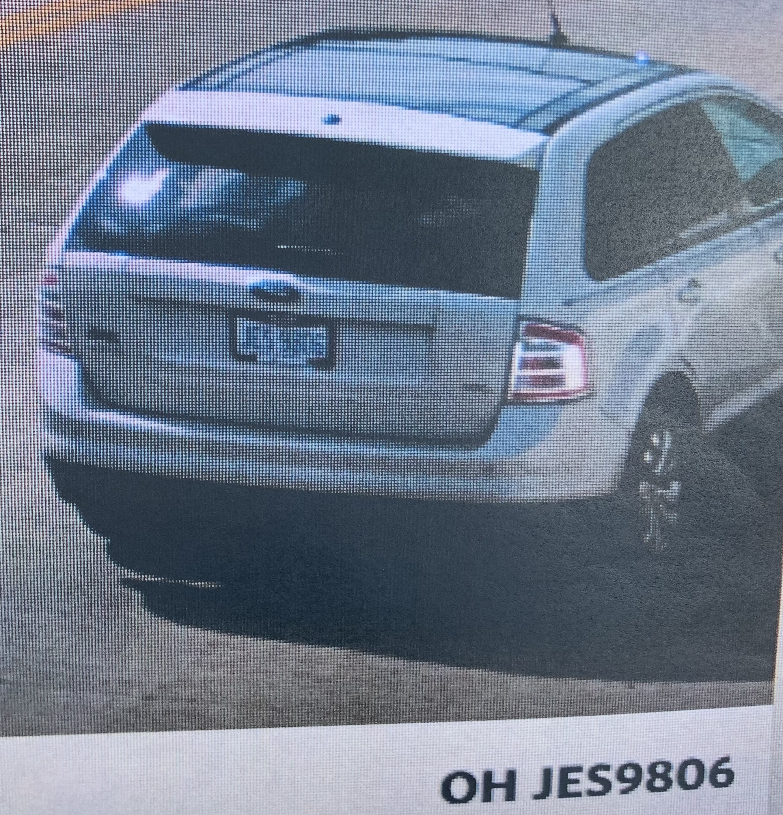 The person of interest wanted in a fatal quadruple shooting on August 5, 2022 at Butler Twp.  he could be driving a white 2007 Ford Edge with Ohio license plate JES-9806, police said.  |  Photo courtesy of Butler Twp.  Police department