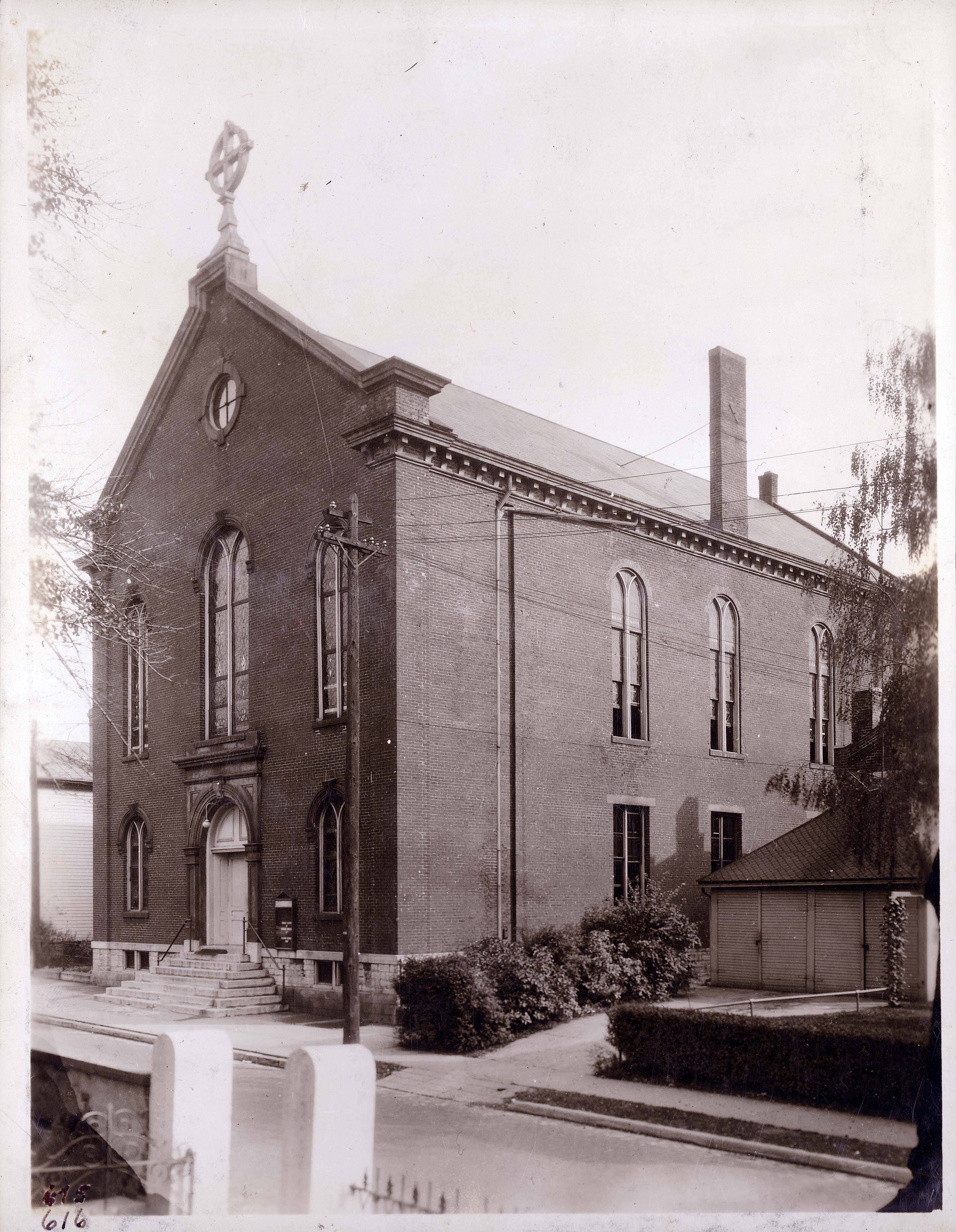 The Fourth Street German Baptist Church was located on Fourth and Dutoit Streets. The building was purchased from the First Lutherans who used it for a mission church. They paid $8,000 for it in 1883. FROM THE DAYTON METRO LIBRARY'S LUTZENBERGER PICTURE COLLECTION