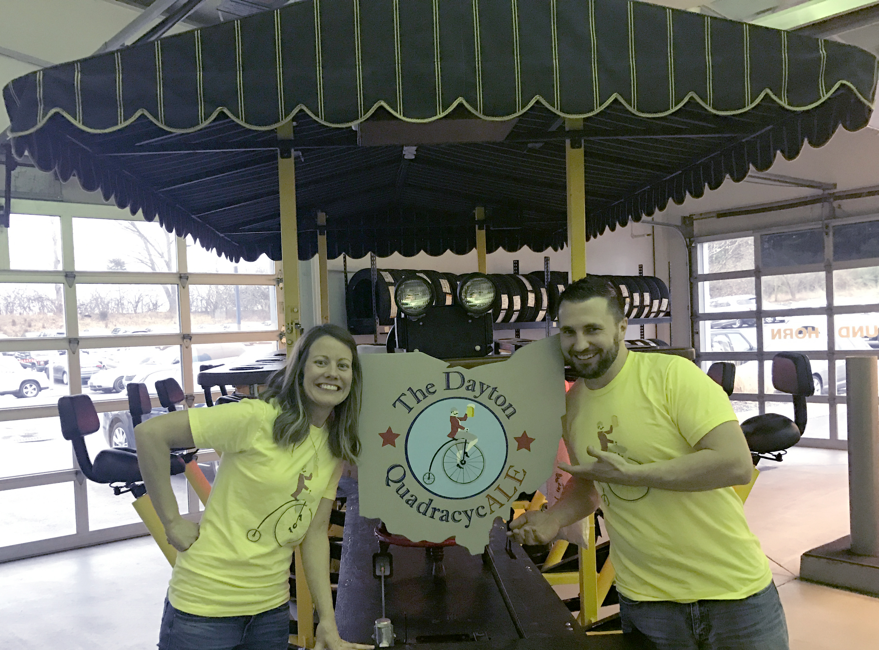 Lindsay Kleinhenz and her boyfriend Chad Banter own The Dayton QuadracycAle. Photo: Amelia Robinson