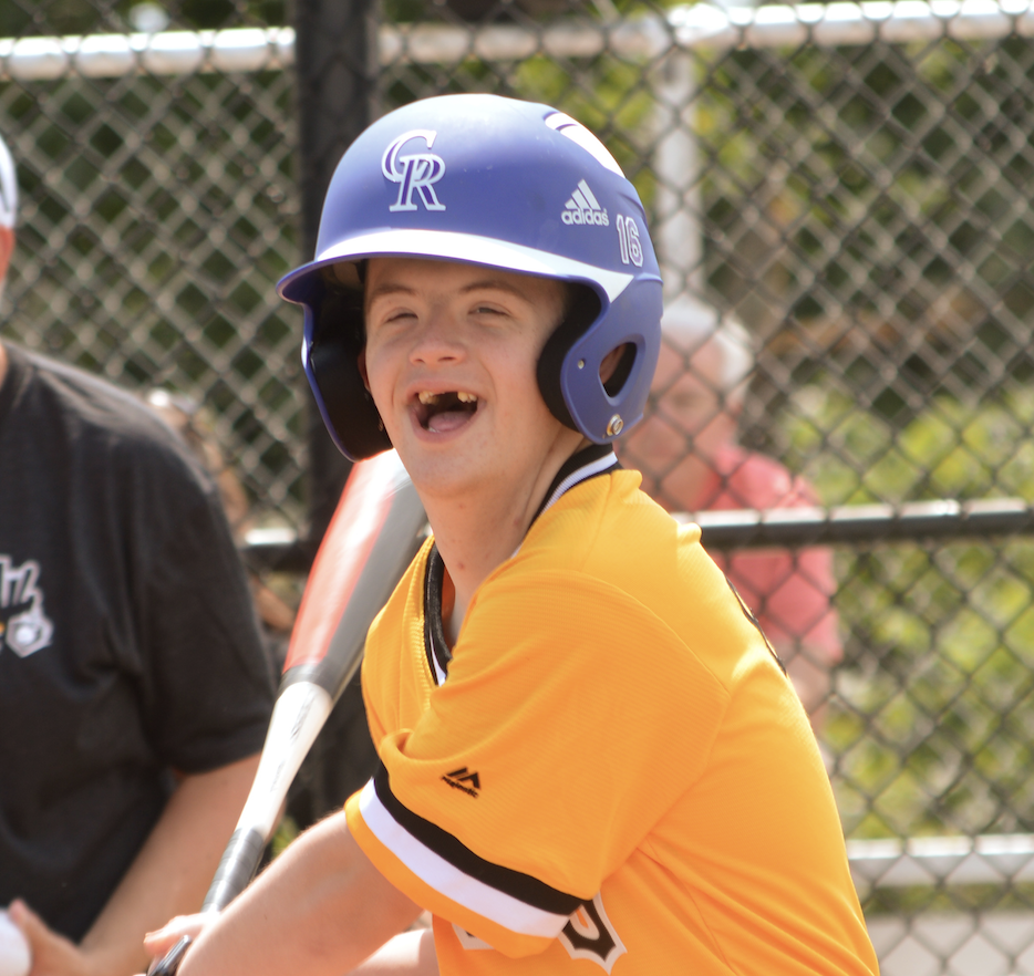 Pictured is Matthew Bishop, a player at the Miracle League of the South Hills in suburban Pittsburgh. The MLSH organization will travel to Fairfield on July 23 to play in the inaugural Miracle Series at The Joe Nuxhall Miracle League Fields. PROVIDED/MIRACLE LEAGUE OF THE SOUTH HILLS