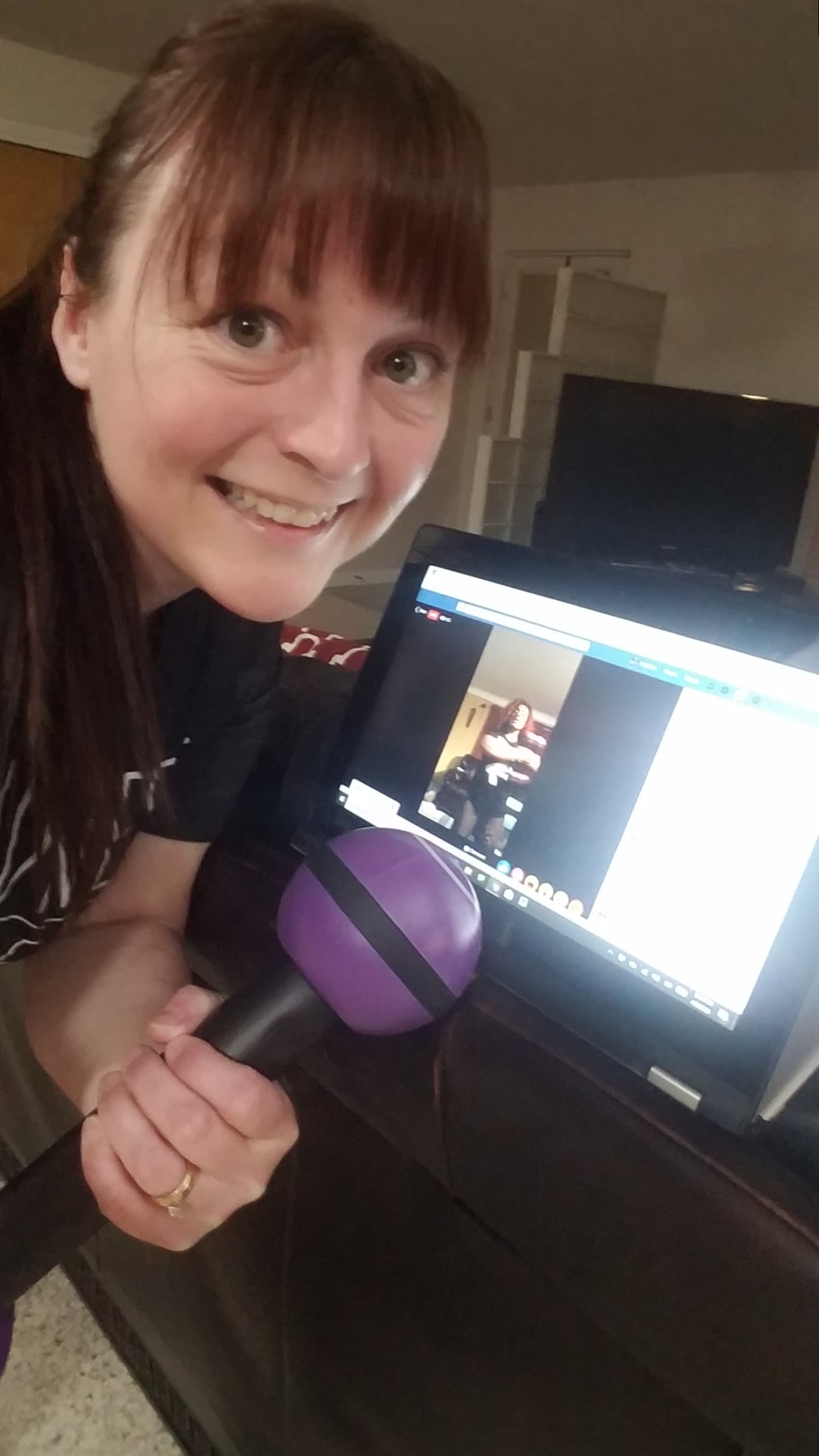 Kettering Zumba instructor Yvette "Diva" Williams teaches her classes ever evening on Facebook Live. Pictured: student Heather Luby of Dayton.