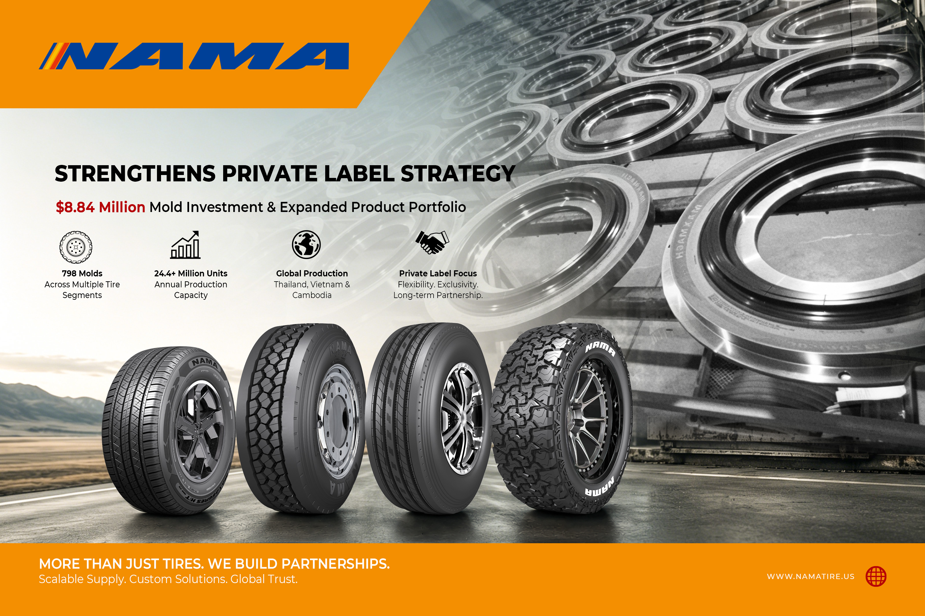 Nama investing in molds, product portfolio expansion