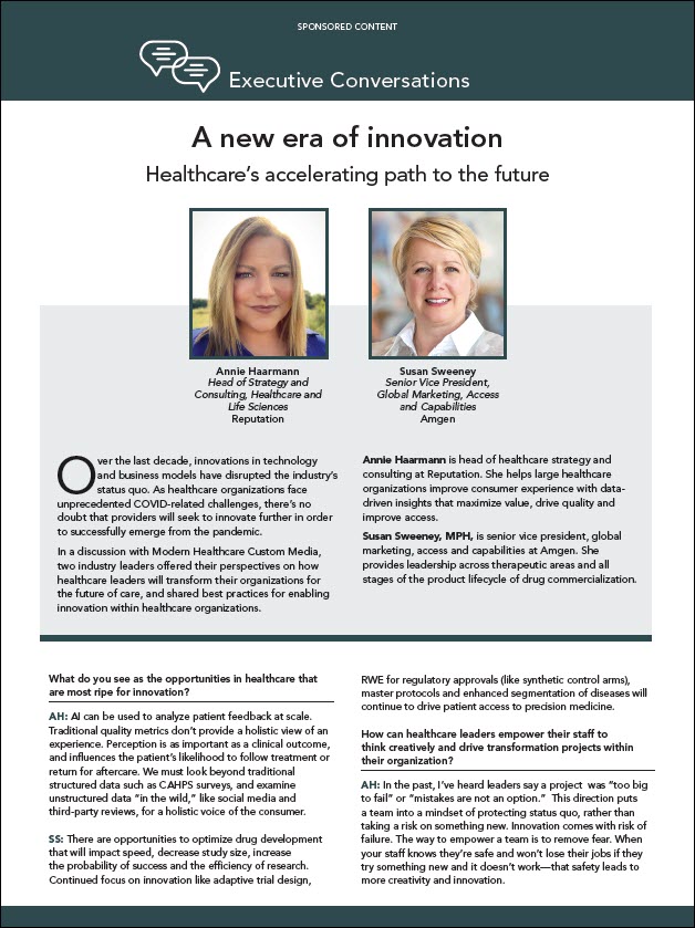 A new era of innovation - Modern Healthcare