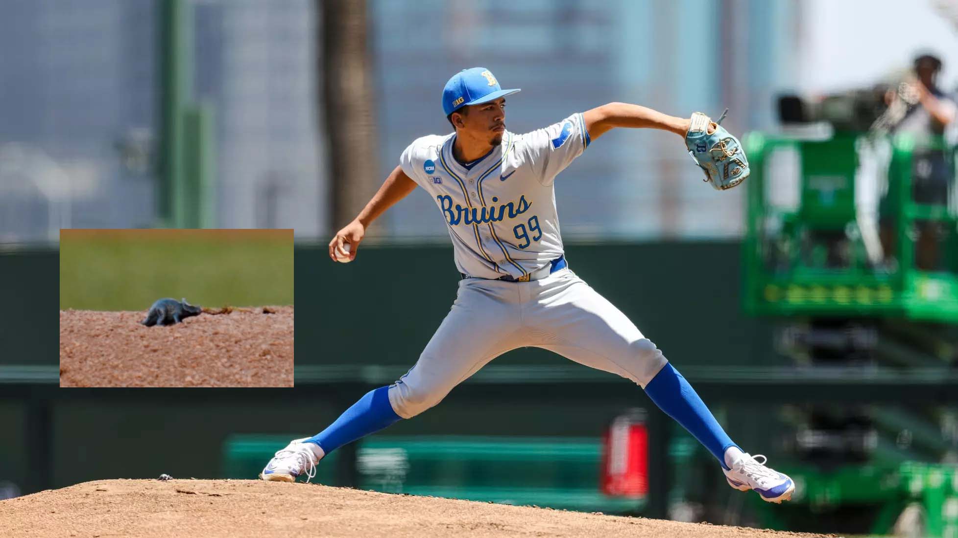 A pitcher and his plastic dinosaur