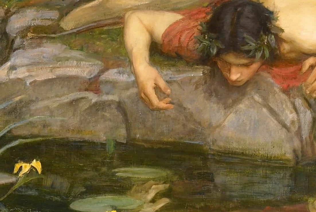 The greek myth of Narcissus, the shepherd who fell in love with his own reflection