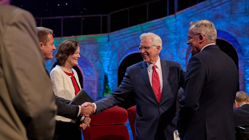 President Farnes speaks at First Presidency Christmas Devotional