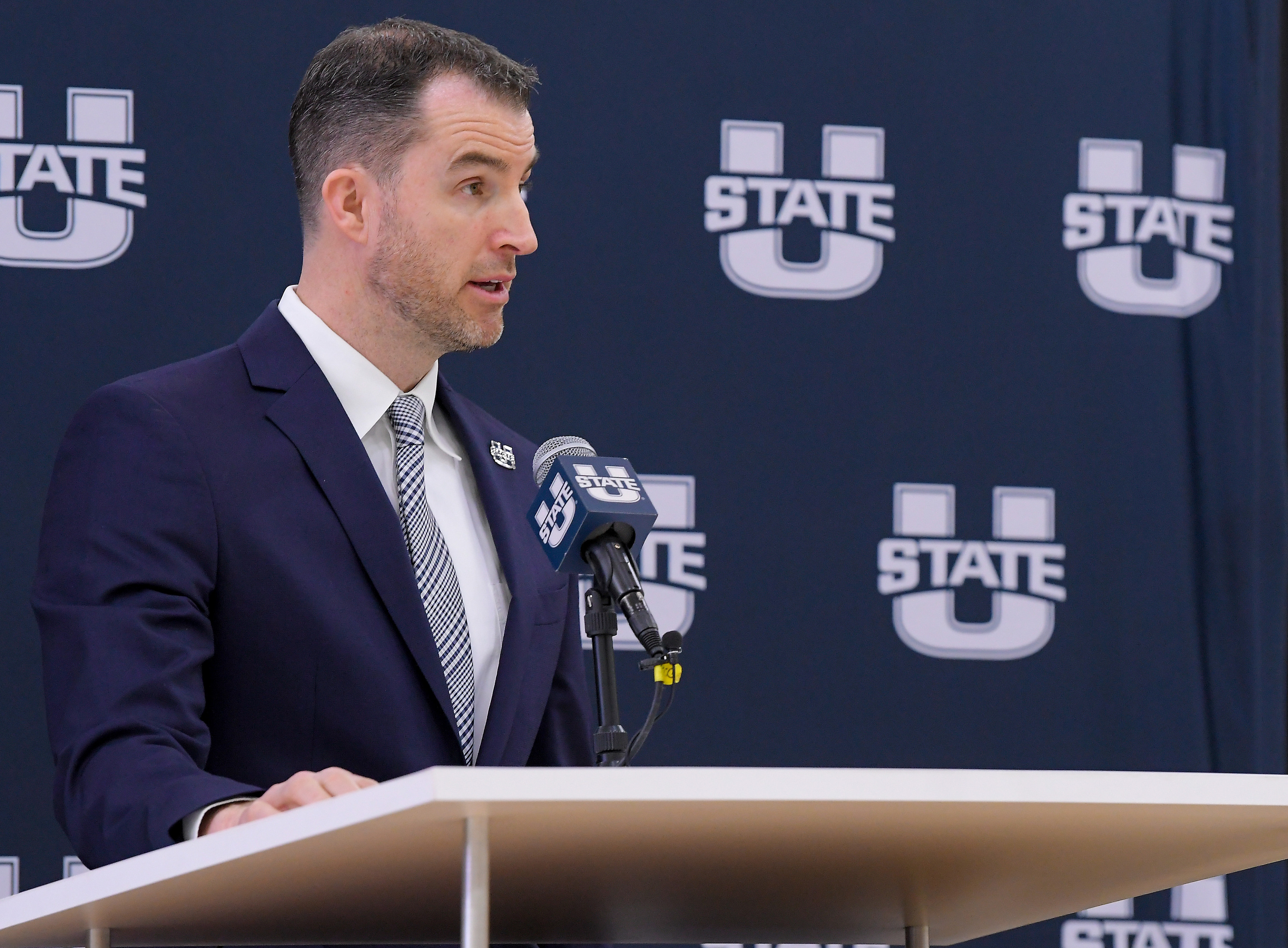 Utah State basketball: What Danny Sprinkle said in first presser – Deseret  News