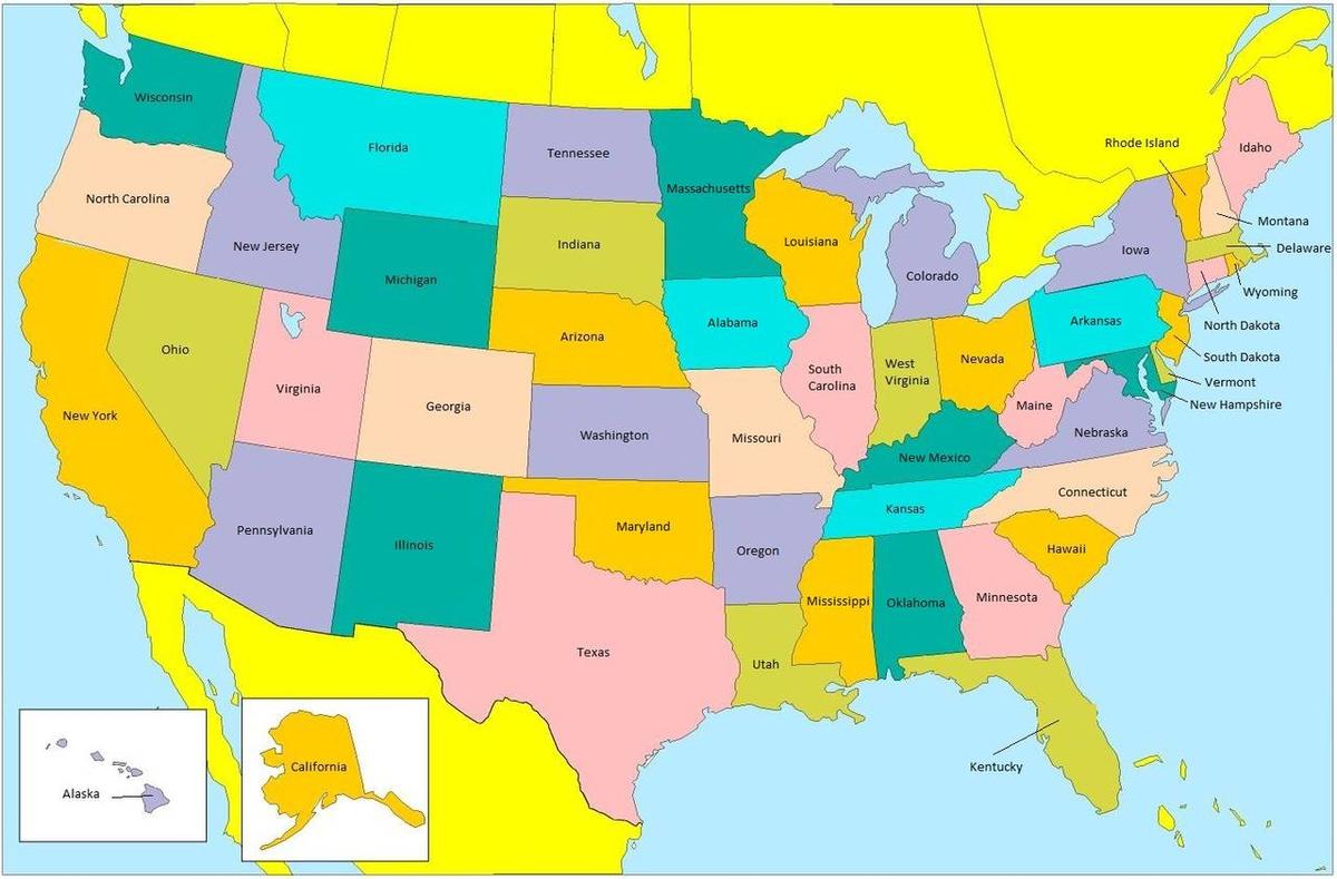 American States Map Full Size