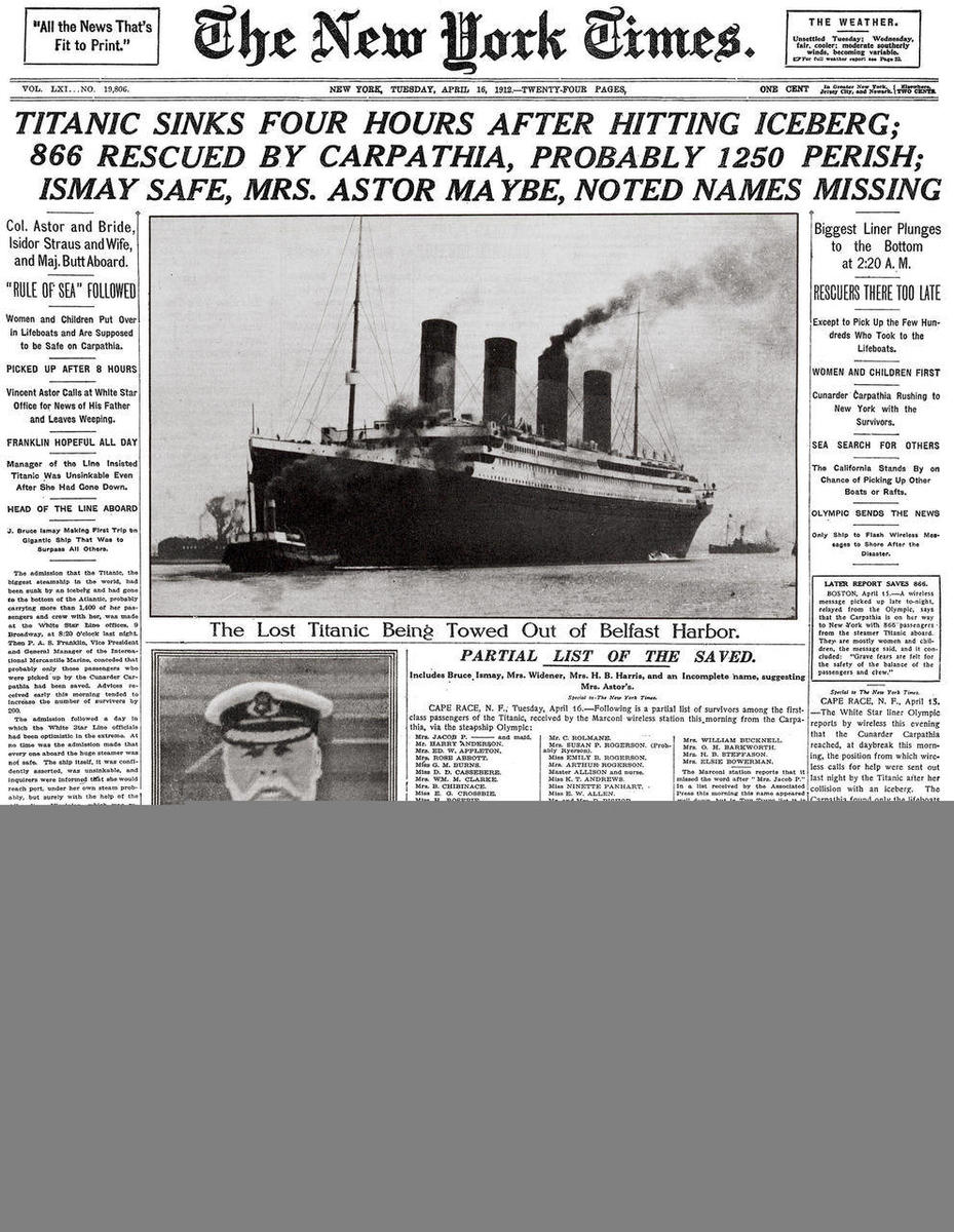 1912 Titanic return voyage newspaper advert clipping unaltered | Leggings