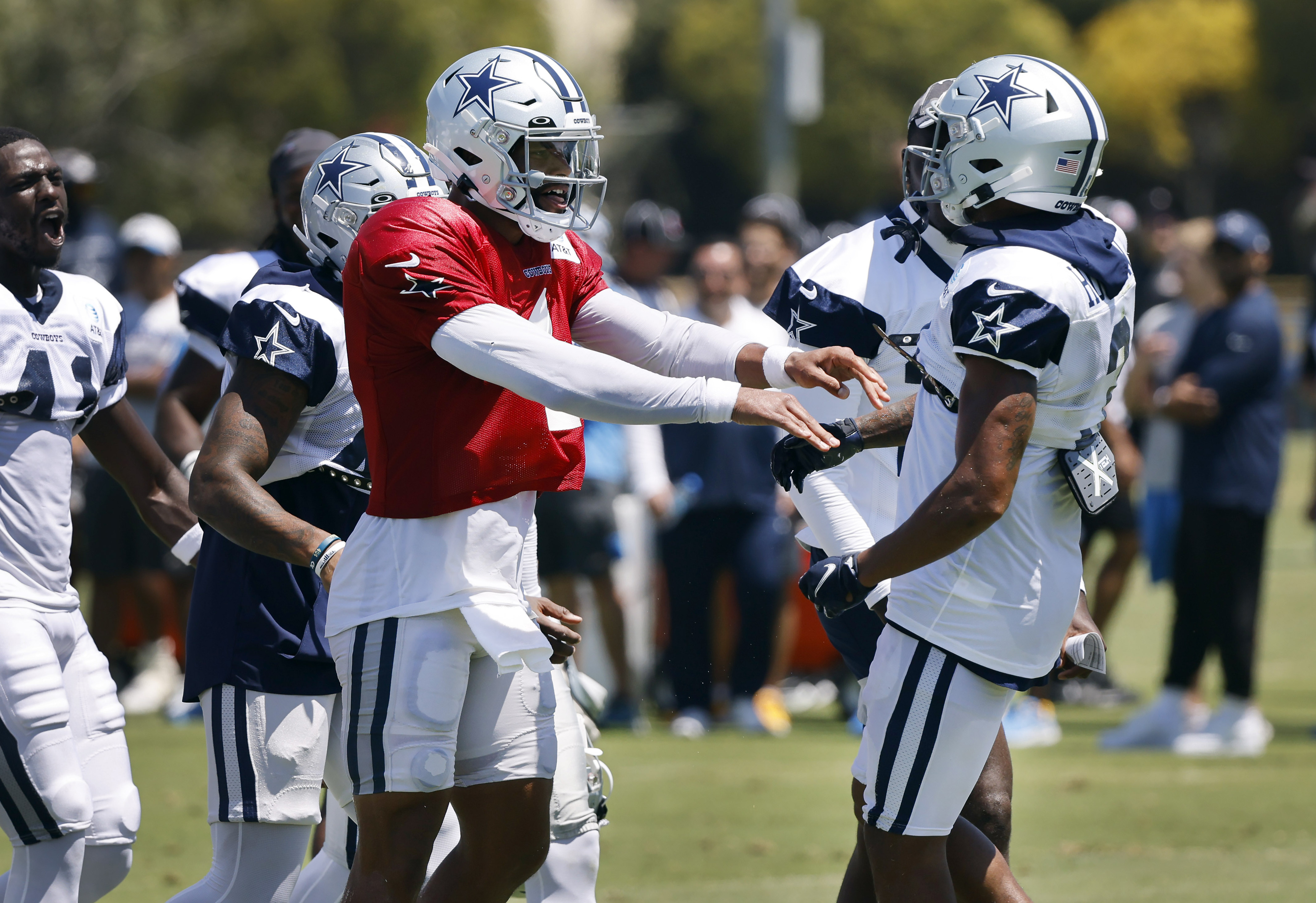 Dallas Cowboys wide receiver Jalen Tolbert during the first half of an NFL  preseason football game against the Los Angeles Chargers, Saturday, Aug.  20, 2022, in Inglewood. (AP Photo/Gregory Bull Stock Photo 