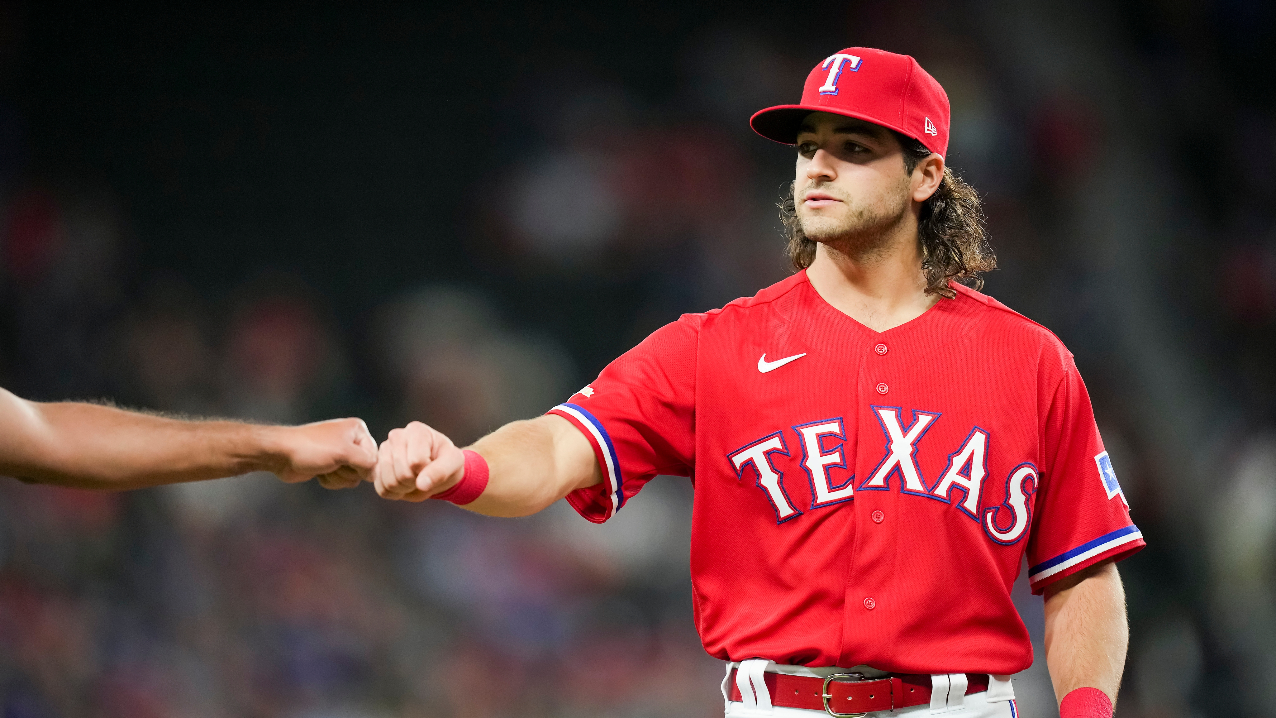 Clint Frazier reunites with Tim Hyers at Rangers camp