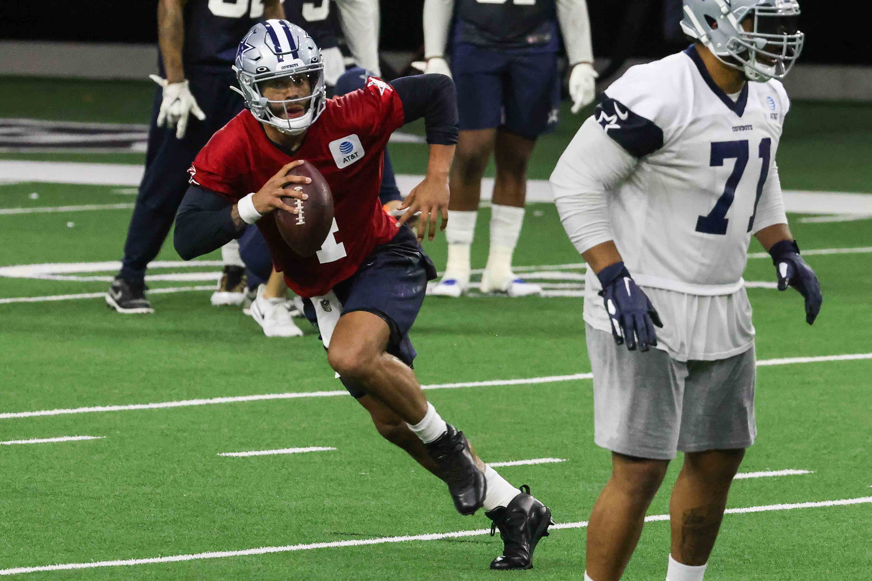 Back on the practice field, Cowboys QB Dak Prescott reaches another  milestone in his tedious return from injury