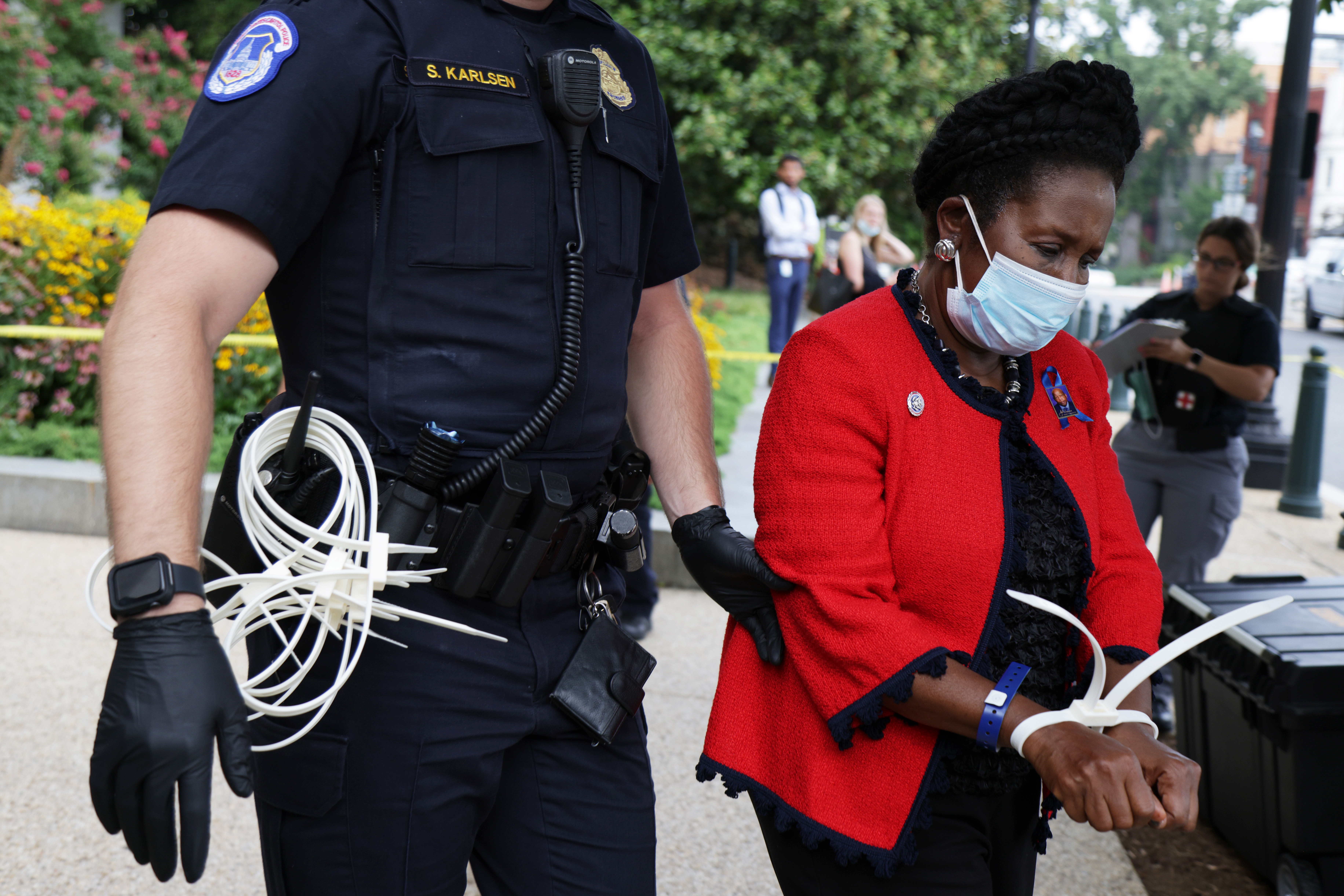 Texas Democratic . Rep. Sheila Jackson Lee arrested in . voting  rights protest