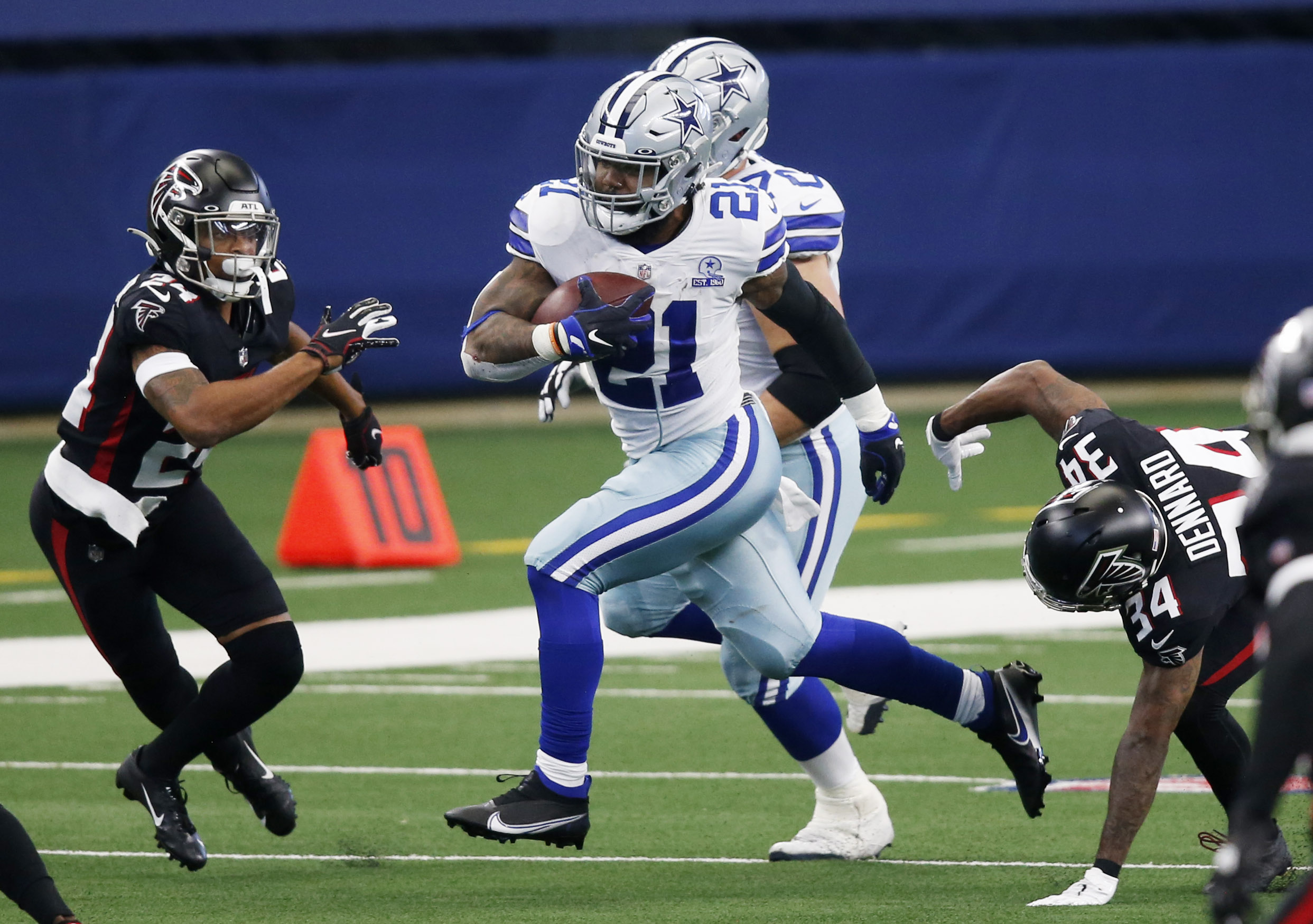 Atlanta Falcons cornerback A.J. Terrell (24) runs during an NFL