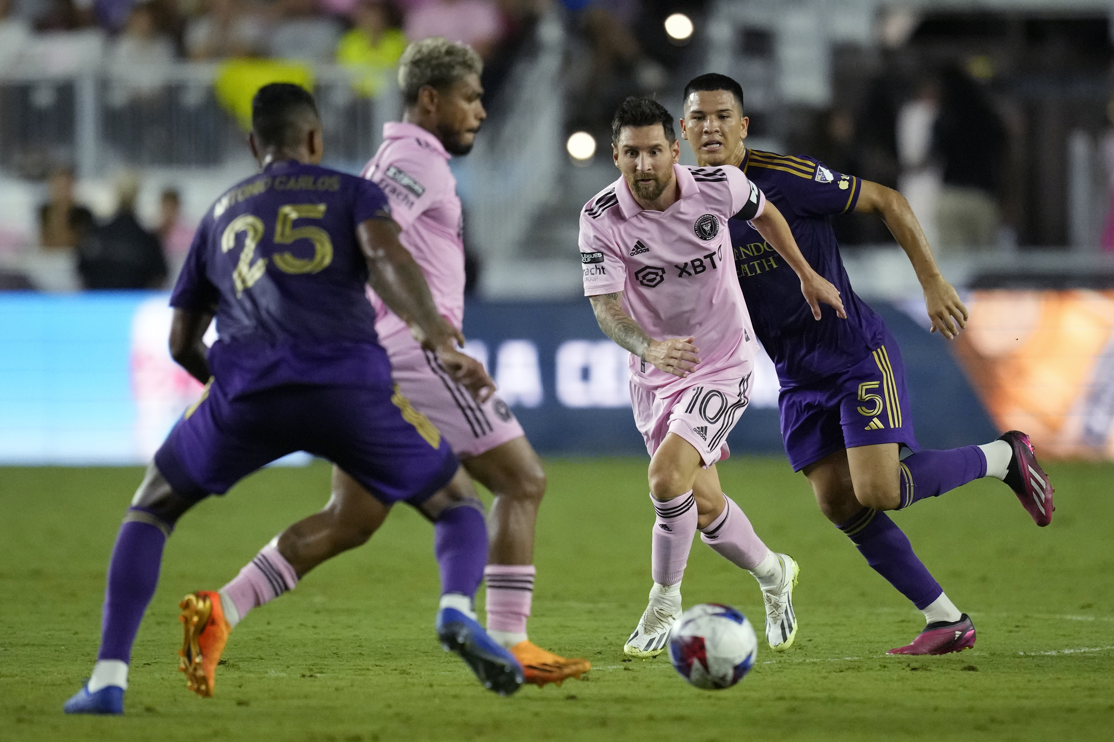 Lionel Messi of Inter Miami CF controls the ball during the