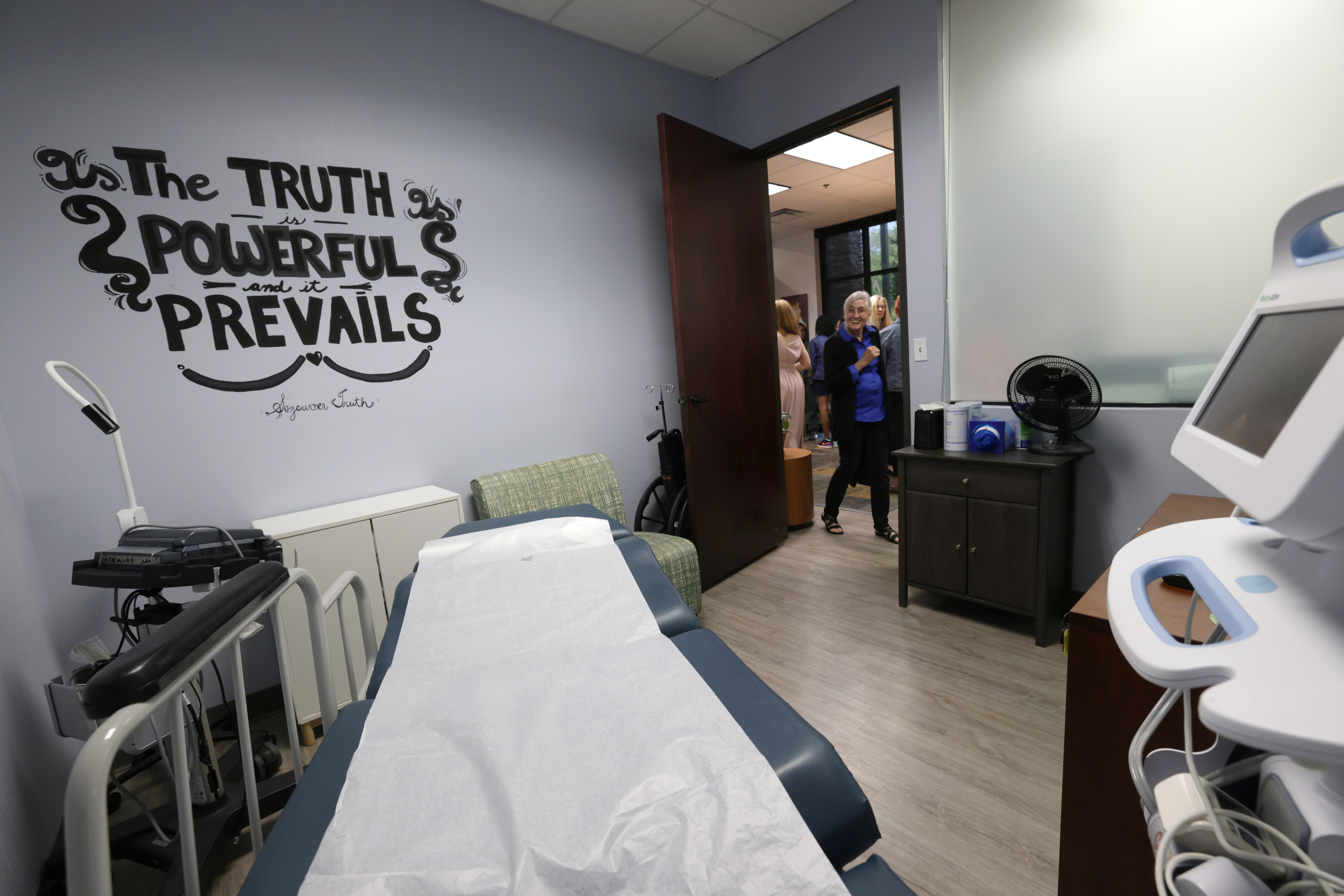 The sonogram room at the new First Unitarian Church of Dallas-sponsored pregnancy center in...