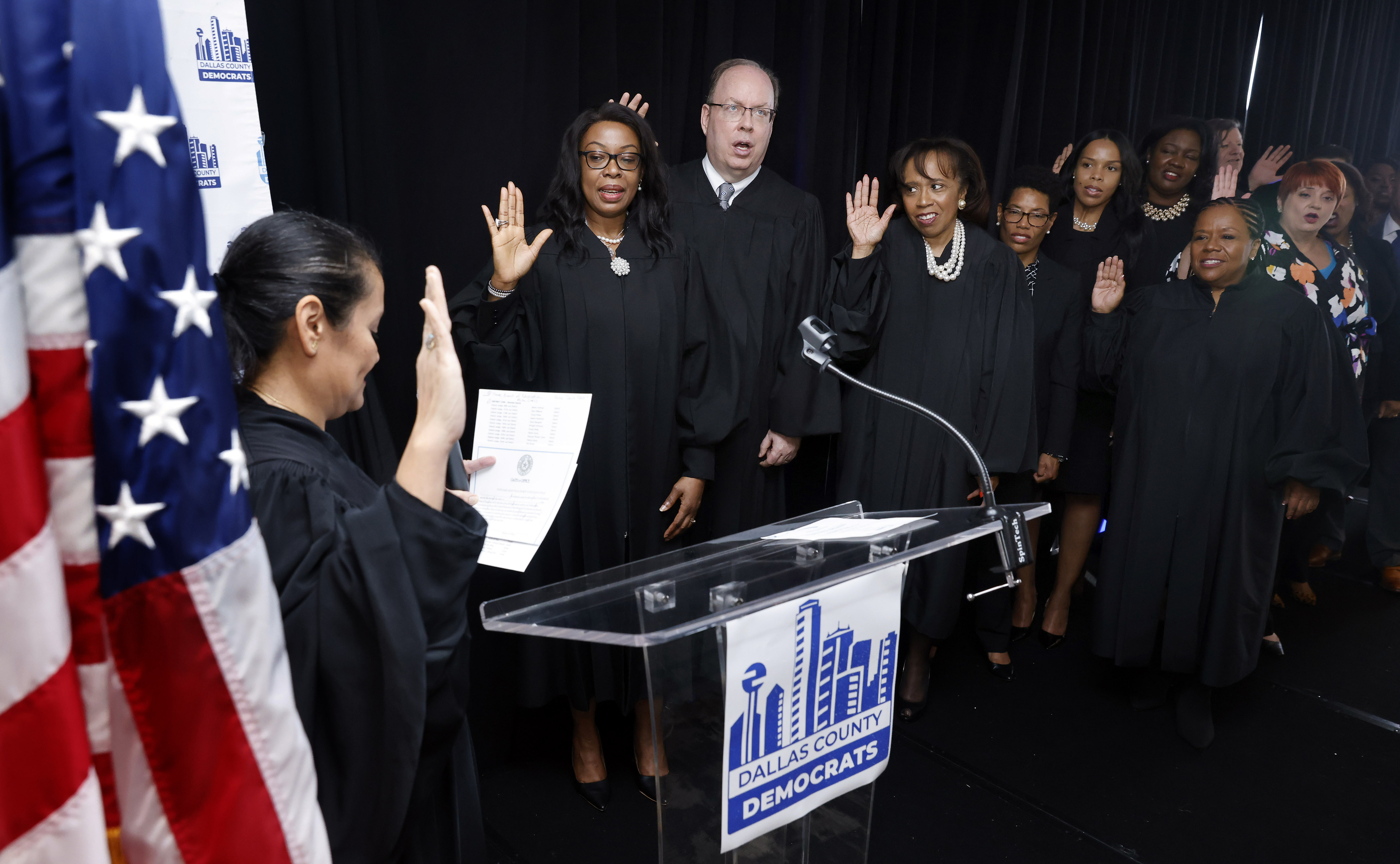 Dallas County swears in new officials with all-Democratic Commissioners  Court