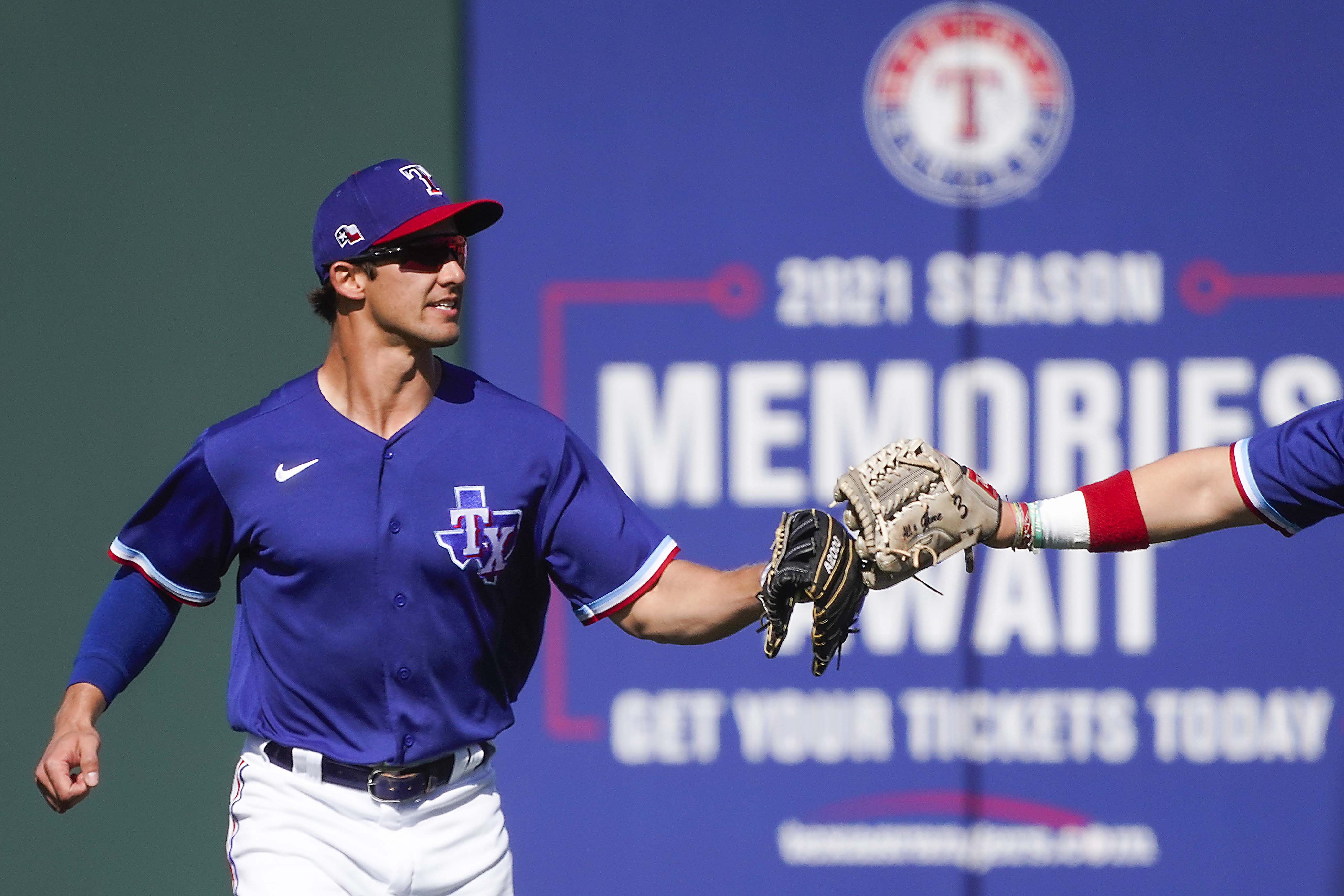 Rangers try to find answers for Eli White as he makes first base