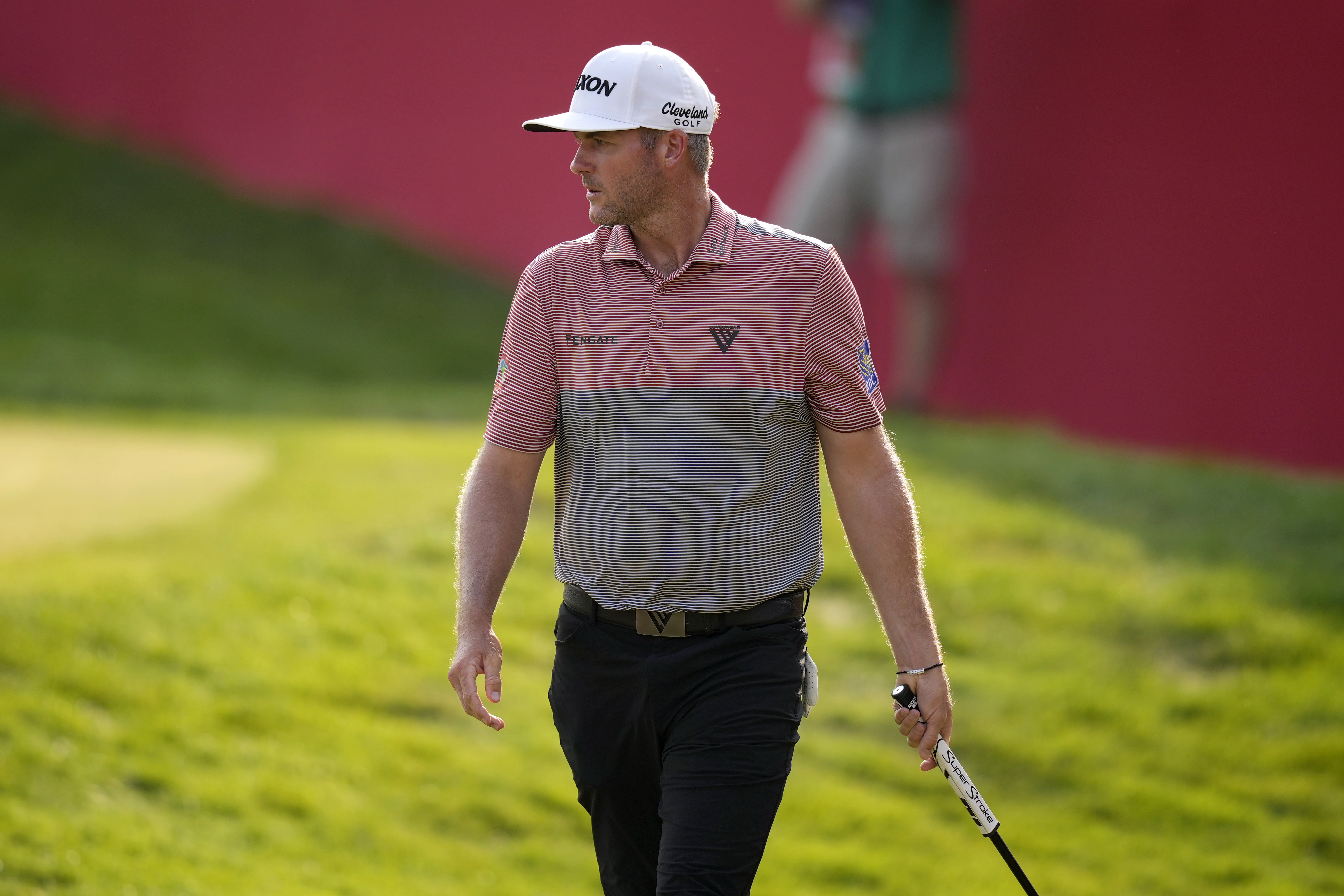 Taylor Pendrith walks on the 18th green during the second round of the 3M Open golf...