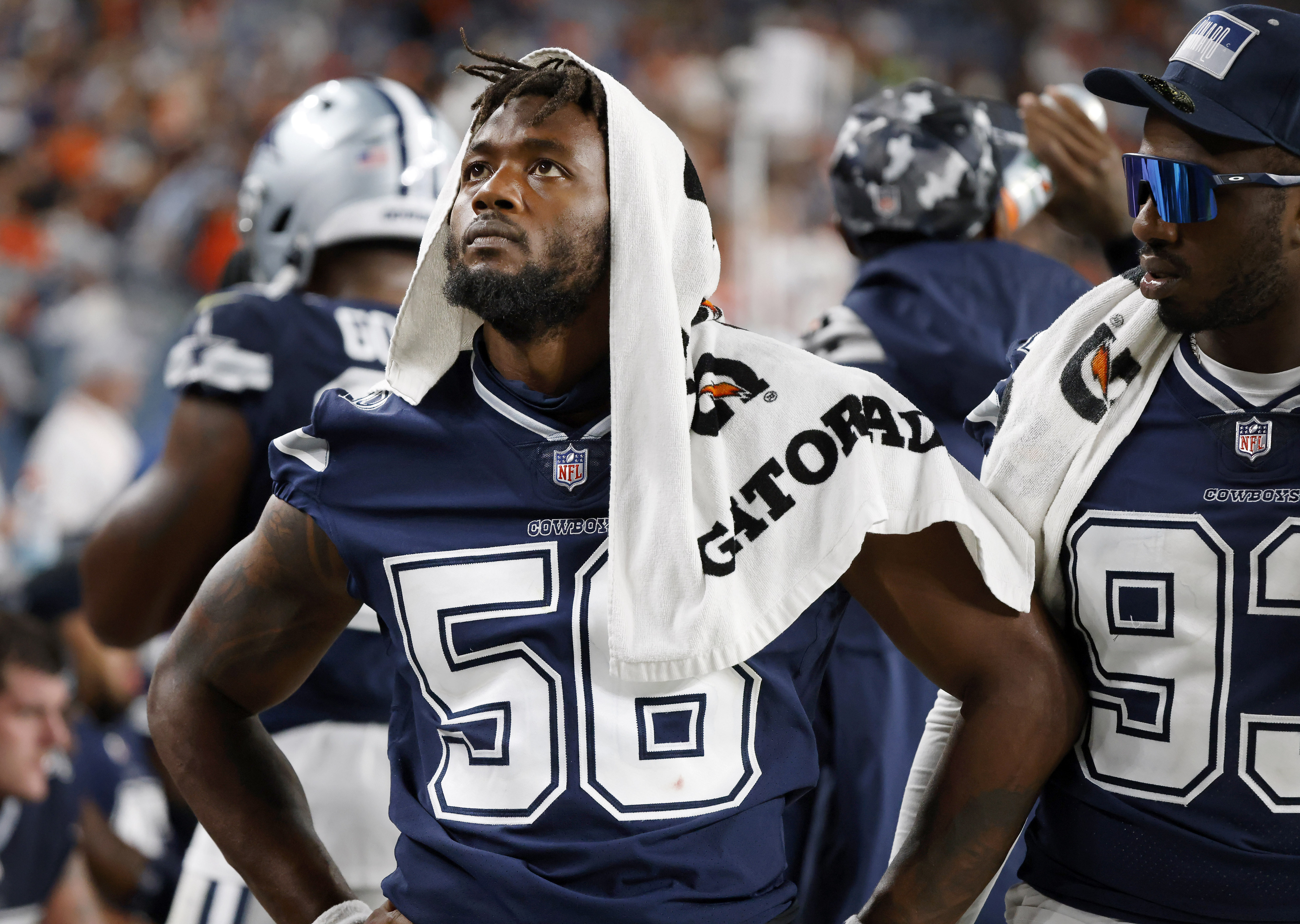 Dallas Cowboys defensive end Dante Fowler Jr. (56) is seen during an NFL  football game against the Cincinnati Bengals, Sunday, Sept. 18, 2022, in  Arlington, Texas. Dallas won 20-17. (AP Photo/Brandon Wade