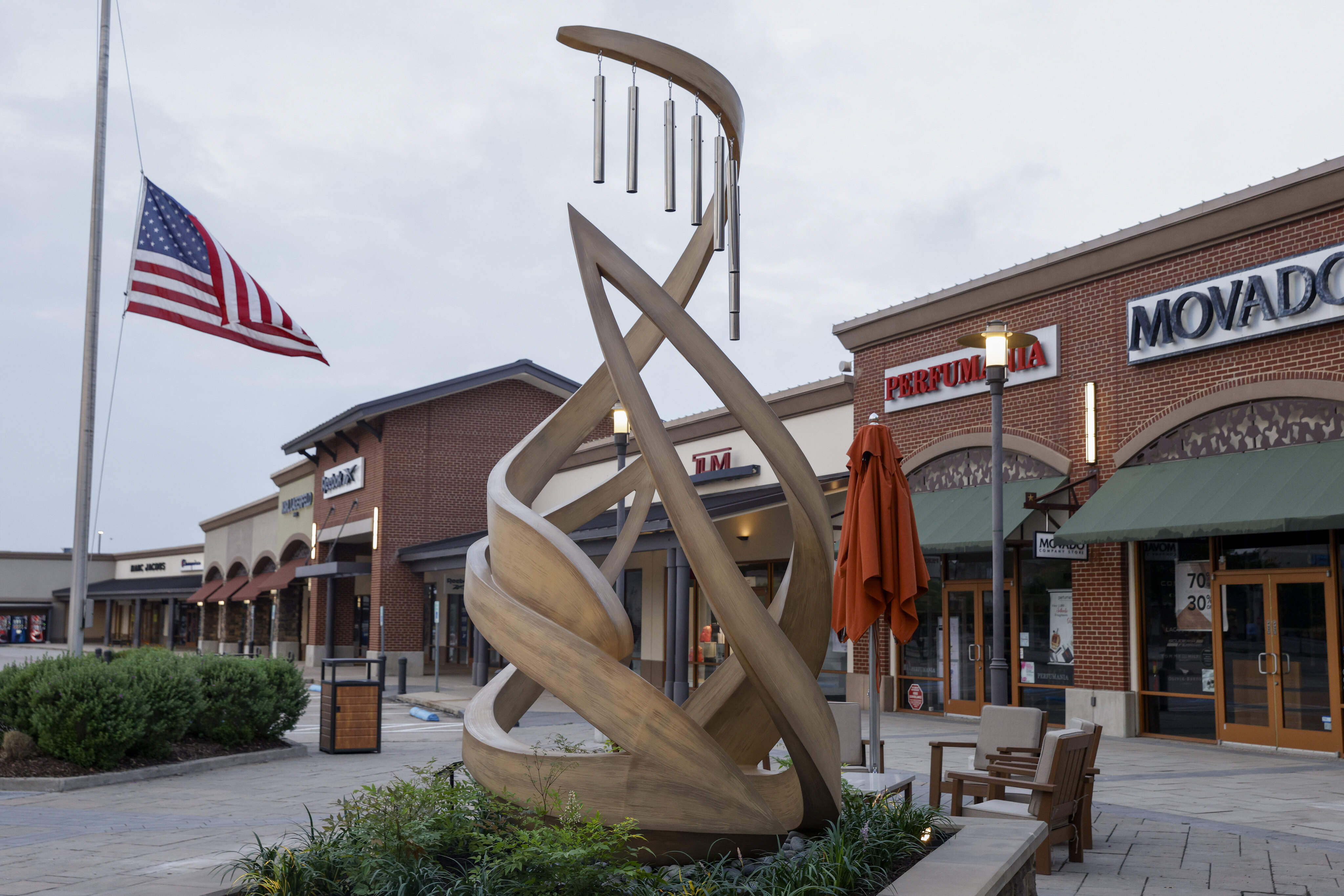 A memorial to victims of the Allen Premium Outlets mass shooting is seen, Monday, May 6,...