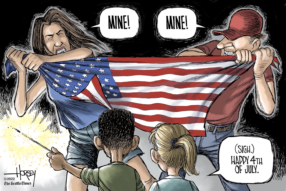 Editorial Cartoon: American flag