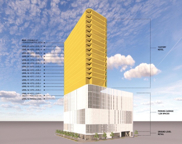 A hotel will mark the second phase of development for a prime block near the Dallas County...