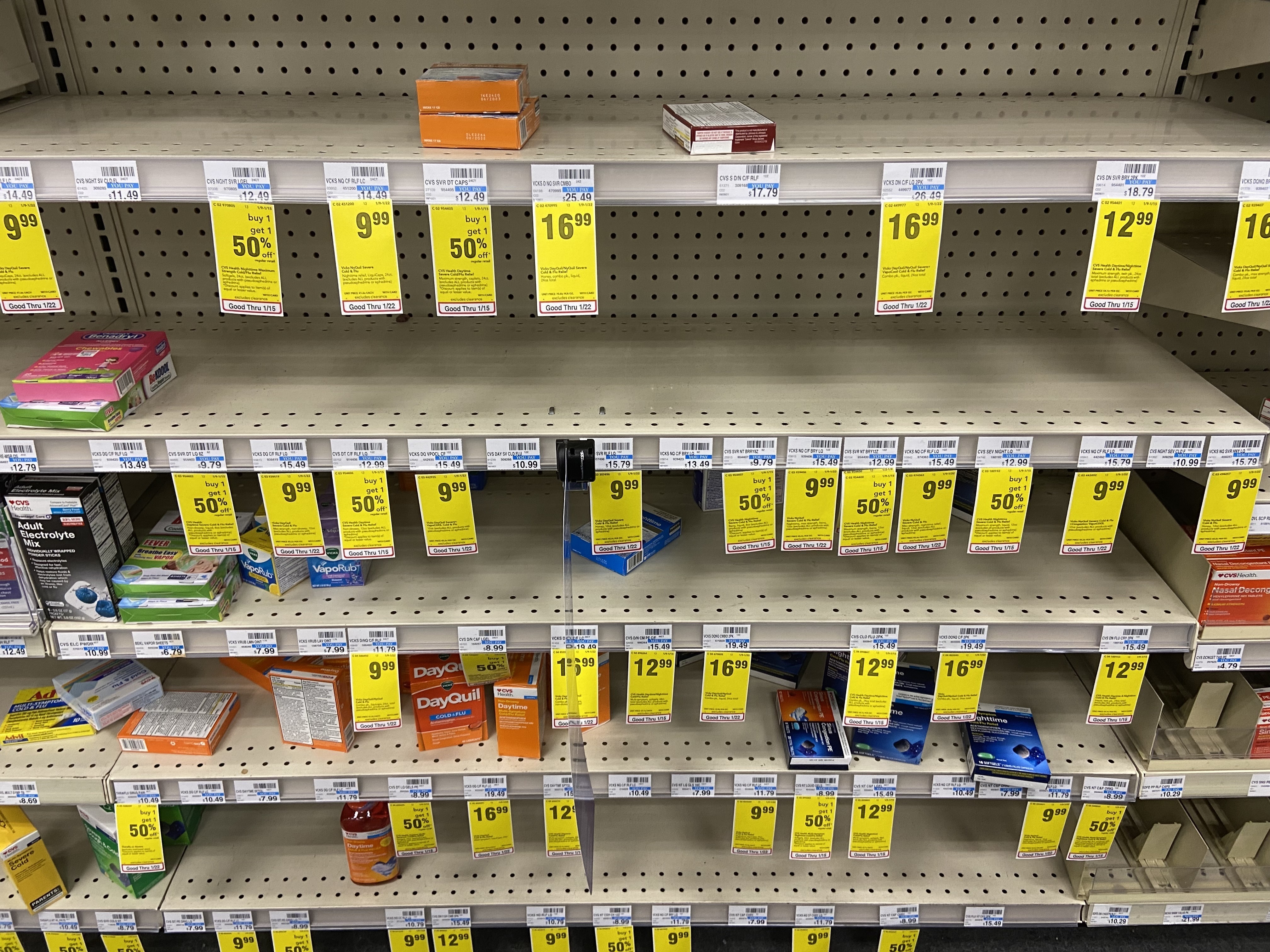 Cough and cold aisles in Target, CVS and Walmart are looking bare