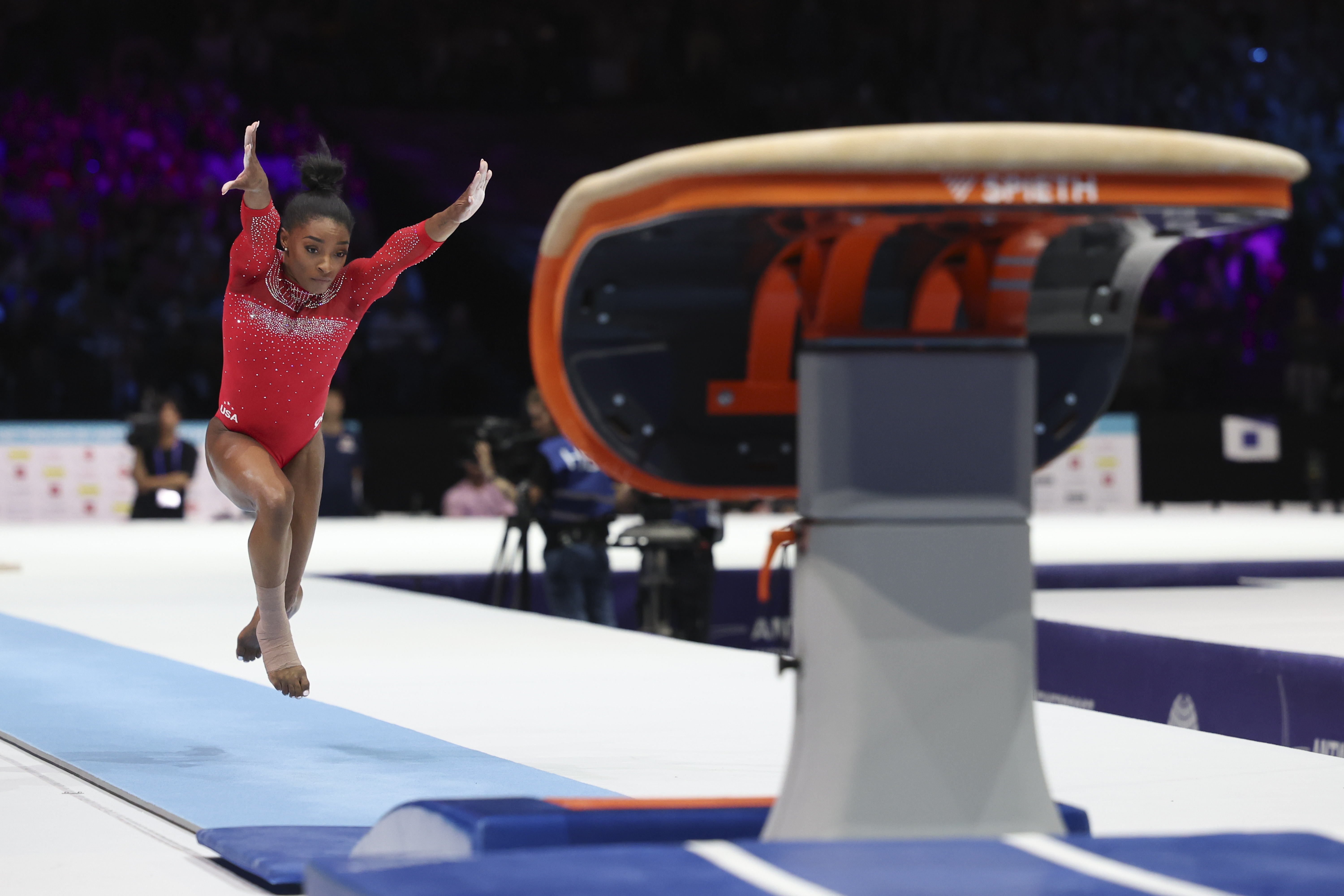 Rebeca Andrade wins vault's world title, denies Biles another gold