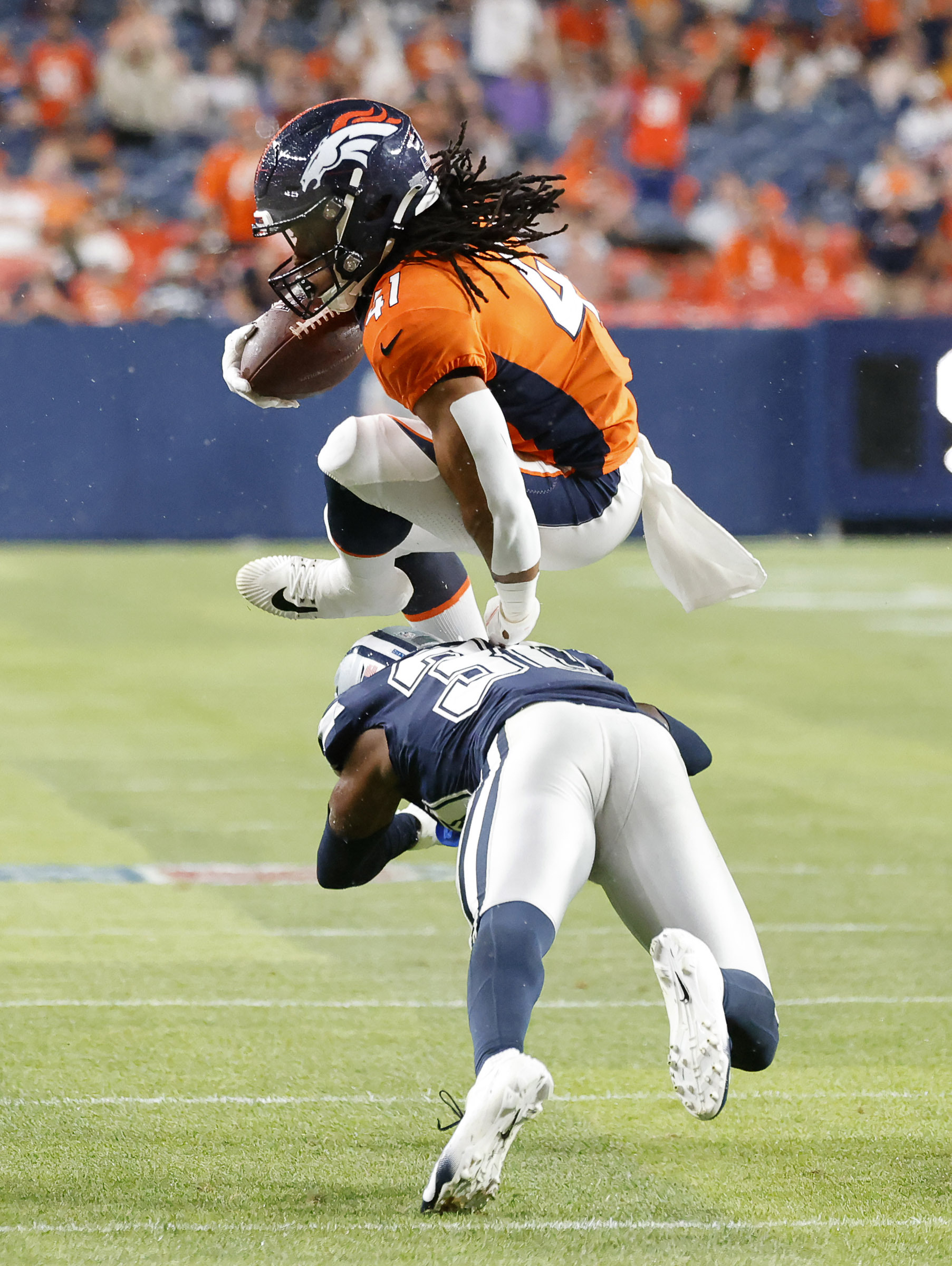 Dallas Cowboys wide receiver T.J. Vasher (16) against the Denver Broncos in  the first half of an NFL football game Saturday, Aug 13, 2022, in Denver.  (AP Photo/Bart Young Stock Photo - Alamy