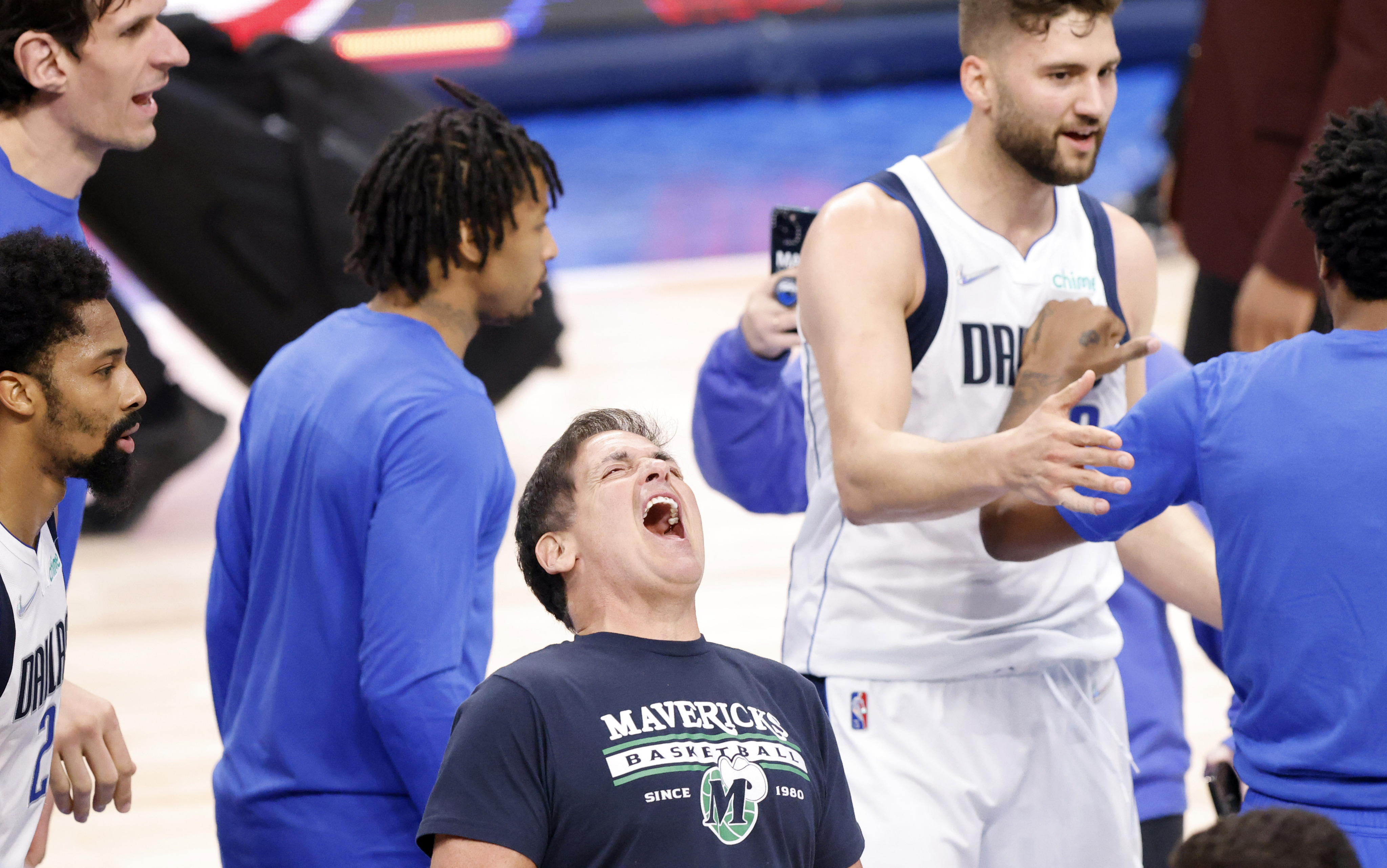 Luka Doncic And Mark Cuban Dallas Mavericks Mitchell & Ness Dirk