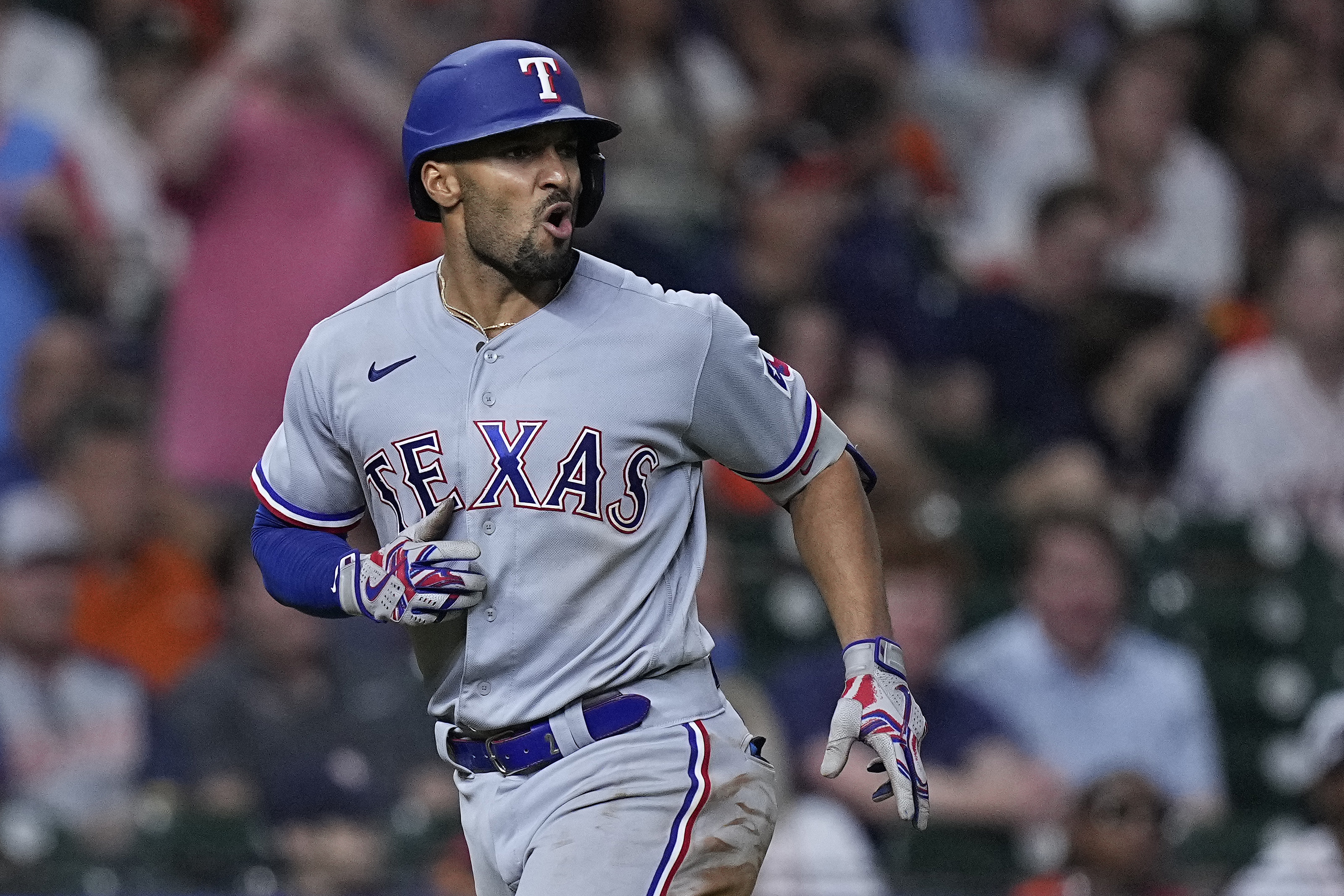 Watch: Marcus Semien ejected after benches clear in Rangers-Astros