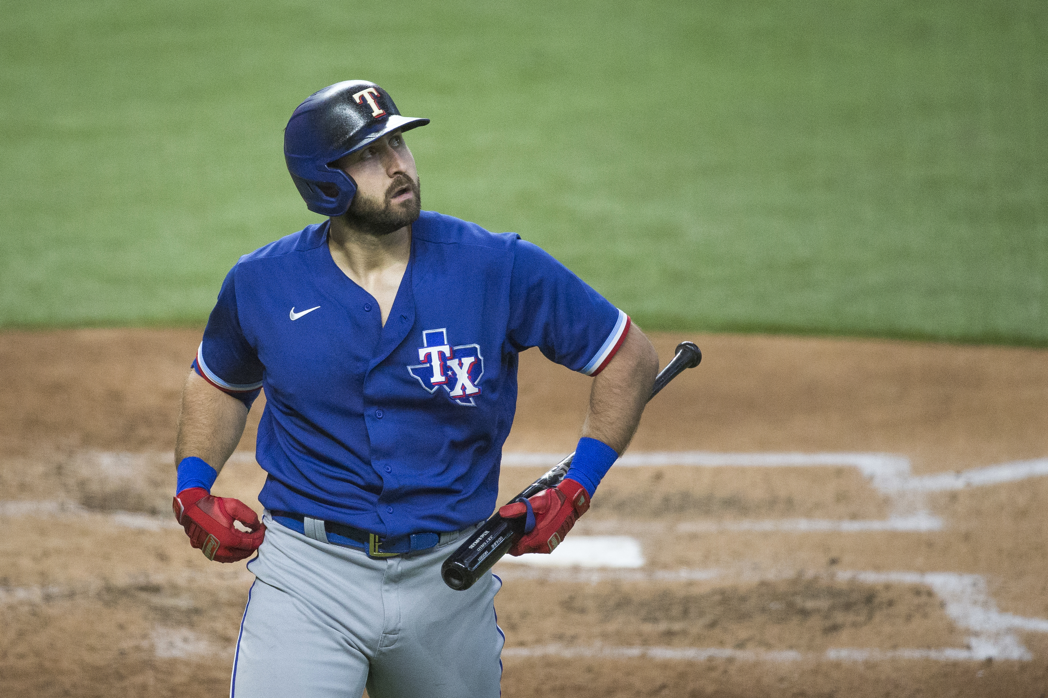 This is a 2021 photo of Joey Gallo of the Texas Rangers baseball