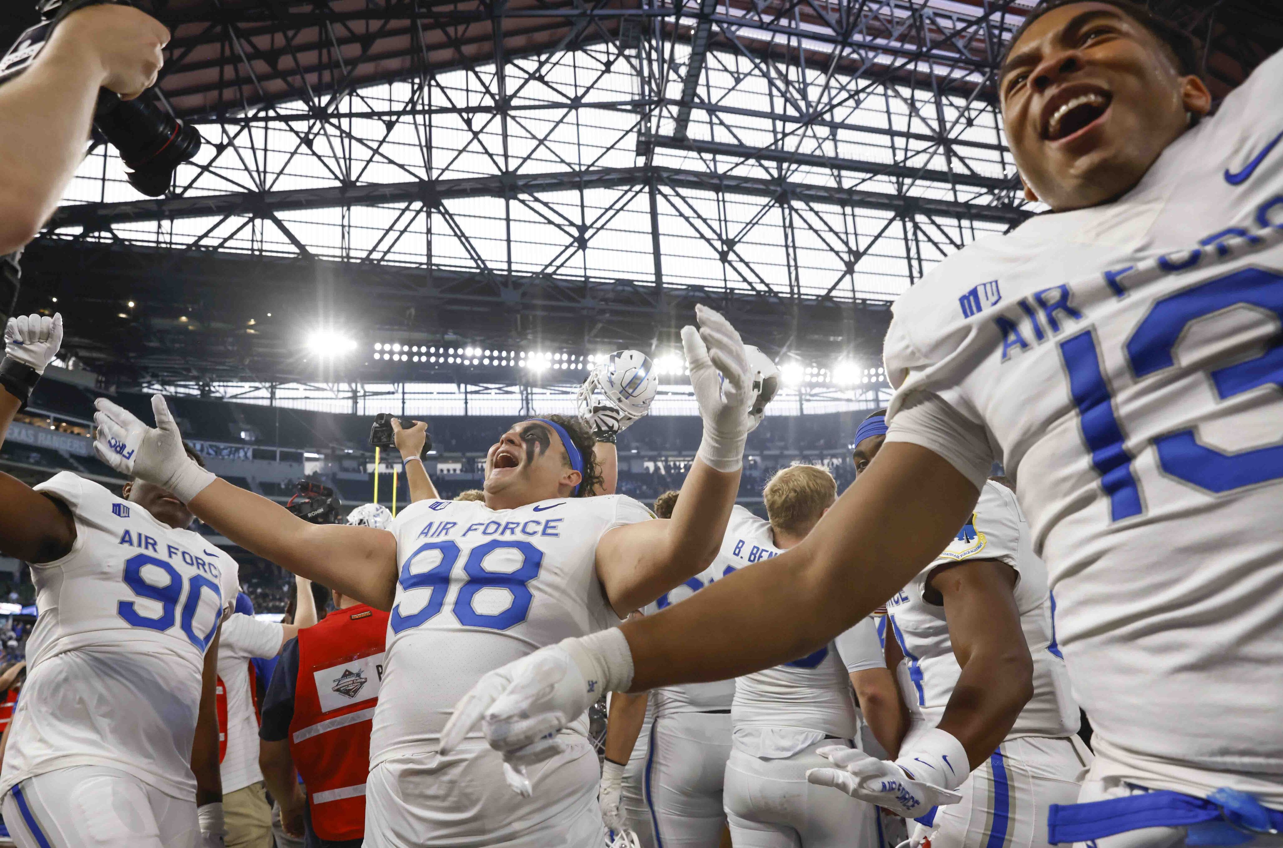 U.S. AIR FORCE ACADEMY, Colo. – Air Force's Academy cadets salute during  the National Anthem before the Commander's Classic, a football game between  Air Force and Army on Nov. 5, 2022 at