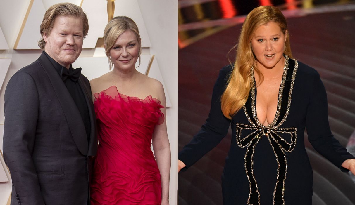 Amy Schumer sacó de su silla a Kirsten Dunst y la llamó “llena asientos” en la gala de los Oscar 2022. (Foto: Composición/AFP)