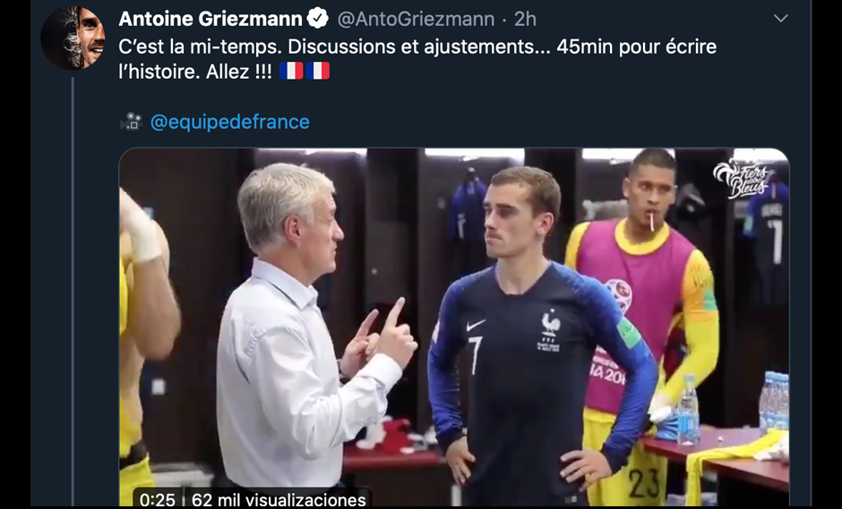Antoine Griezmann recordó el título de Francia en el mundial Rusia 2018 en redes sociales