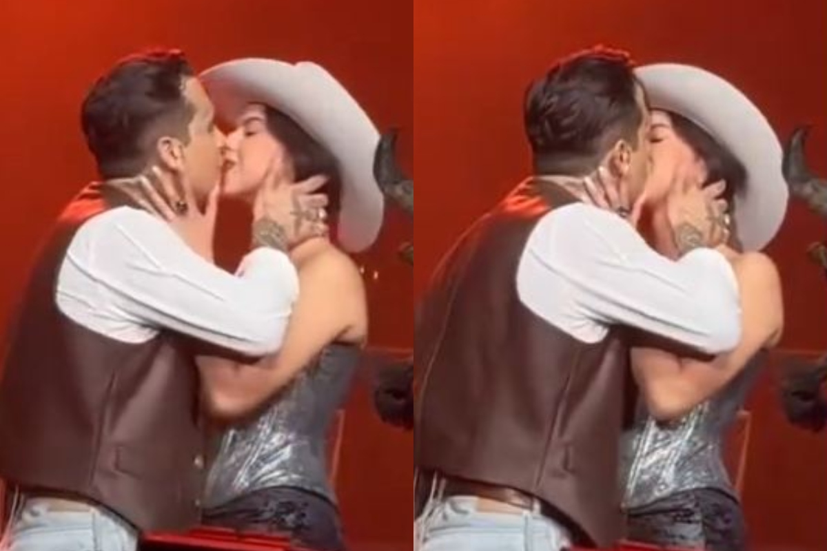 Christian Nodal y Ángela Aguilar se dieron su primer beso en público. (Foto: Composición)
