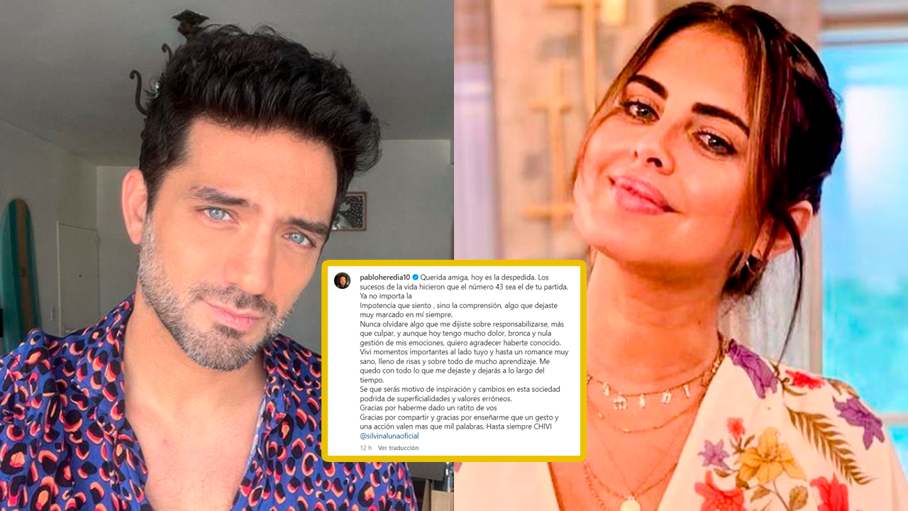 Pablo Heredia colocó emotivo mensaje por la muerte de Silvina Luna | Foto: Instagram de Pablo Heredia / Composición EC
