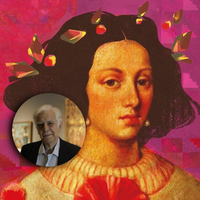 Escritor Alonso Cueto acaba de publicar su más reciente novela: "Francisca. Princesa del Perú. Al fondo, portada de la novela publicada por Penguin Random House (Foto: )