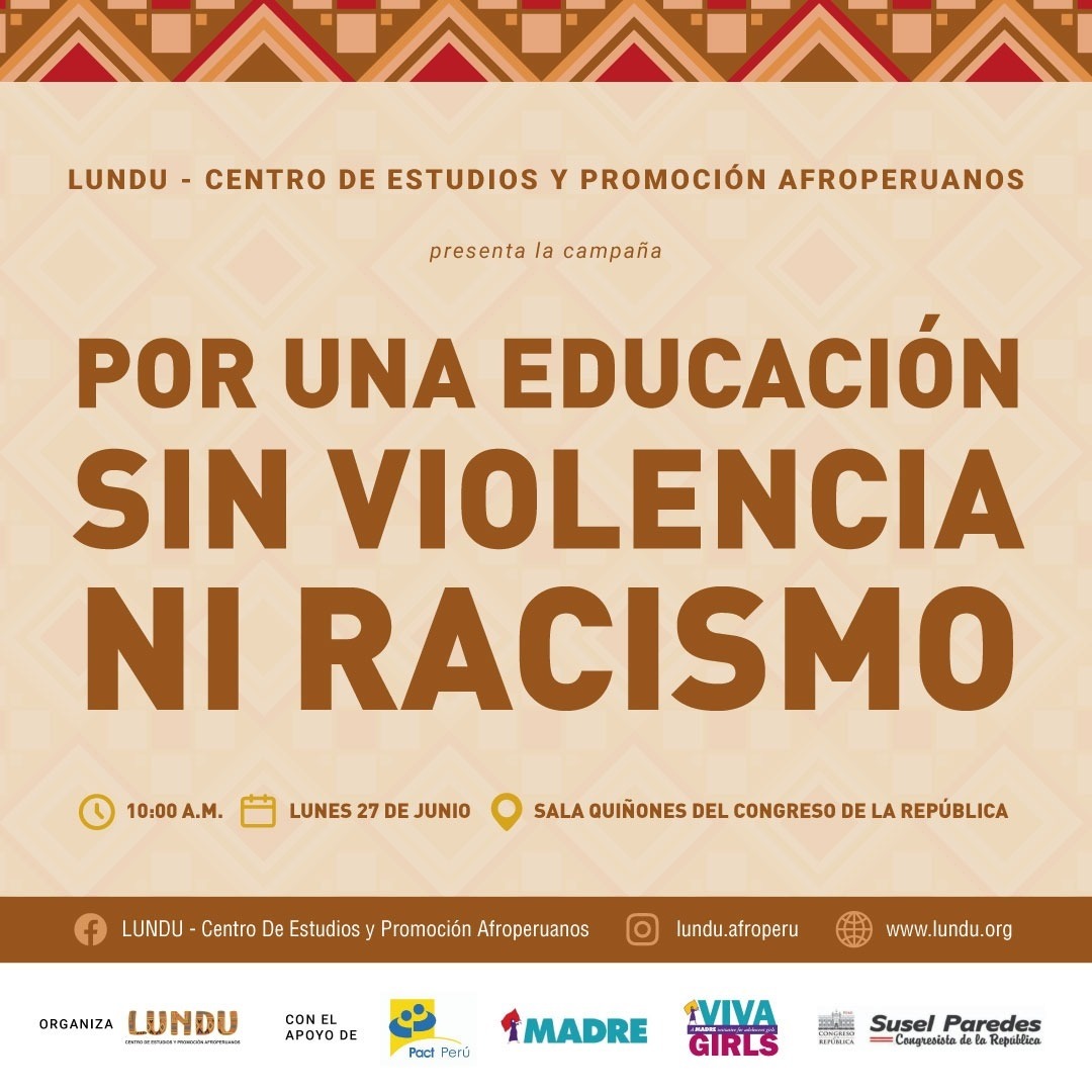 El LUNDU lanzará la campaña para advertir sobre el racismo en las escuelas.