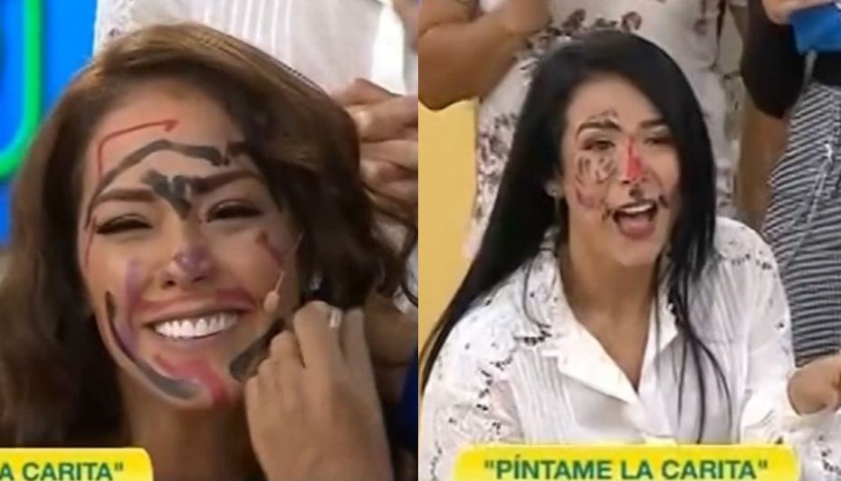 Karen Schwarz Y Magdyel Ugaz Terminaron Con Las Caras Pintadas Durante Juego En Vivo Video 6082