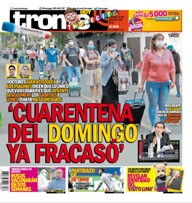 Noticias Sobre Portada Impresa Pagina 5 Trome