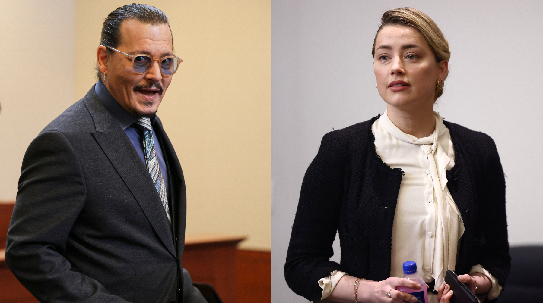 Amber Heard y Johnny Depp deben esperar el veredicto del jurado en el juicio por difamación iniciado por el protagonista de "Piratas del Caribe". (Fotos: AFP)