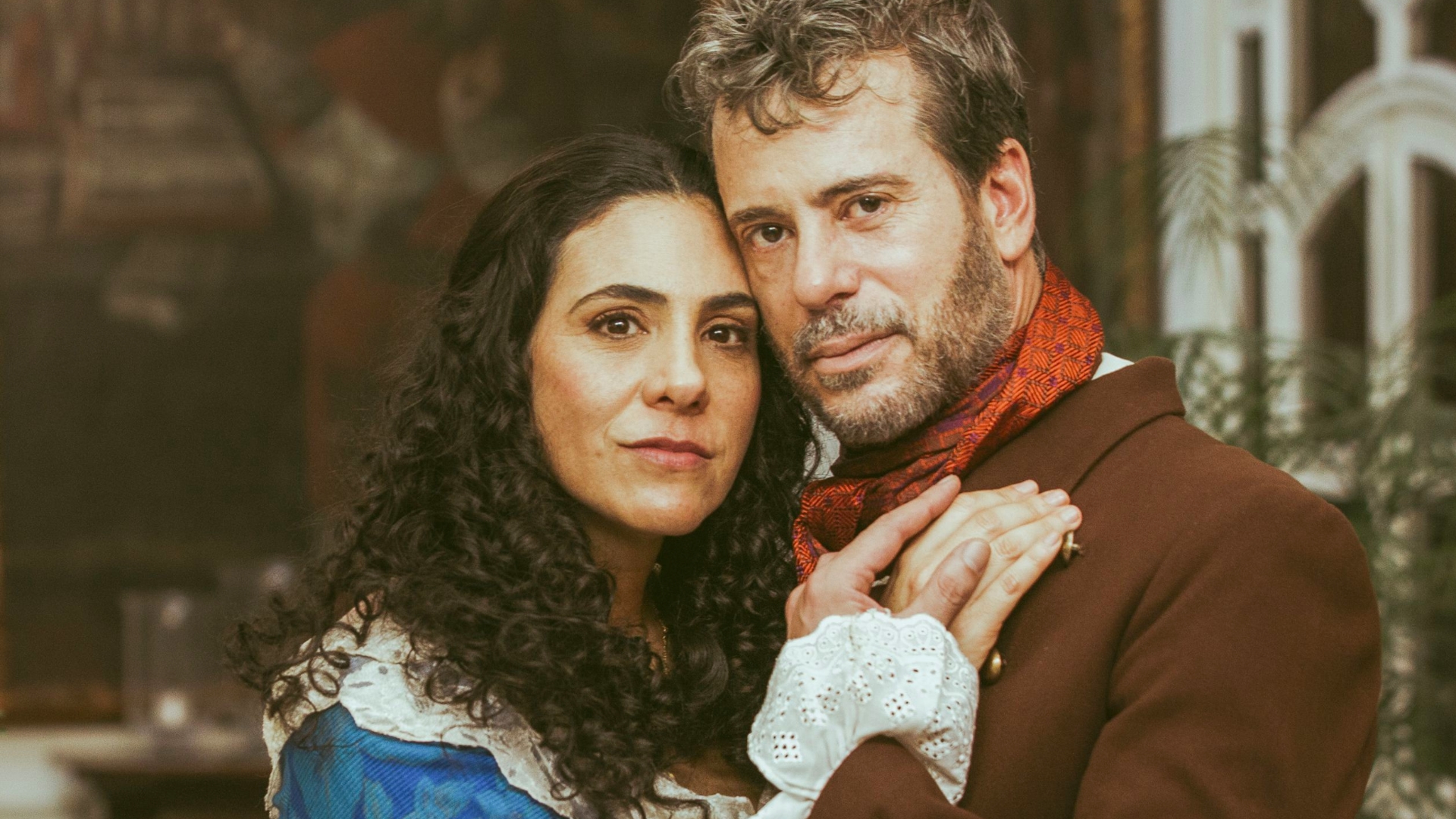 Paloma Yerovi y su gran amigo Diego Bertie, durante el rodaje de “La herencia de Flora”, película que se estrenará en el 2023. Esta fue la última película que el desaparecido actor coprotagonizó. (Foto: Javicho Rivero)