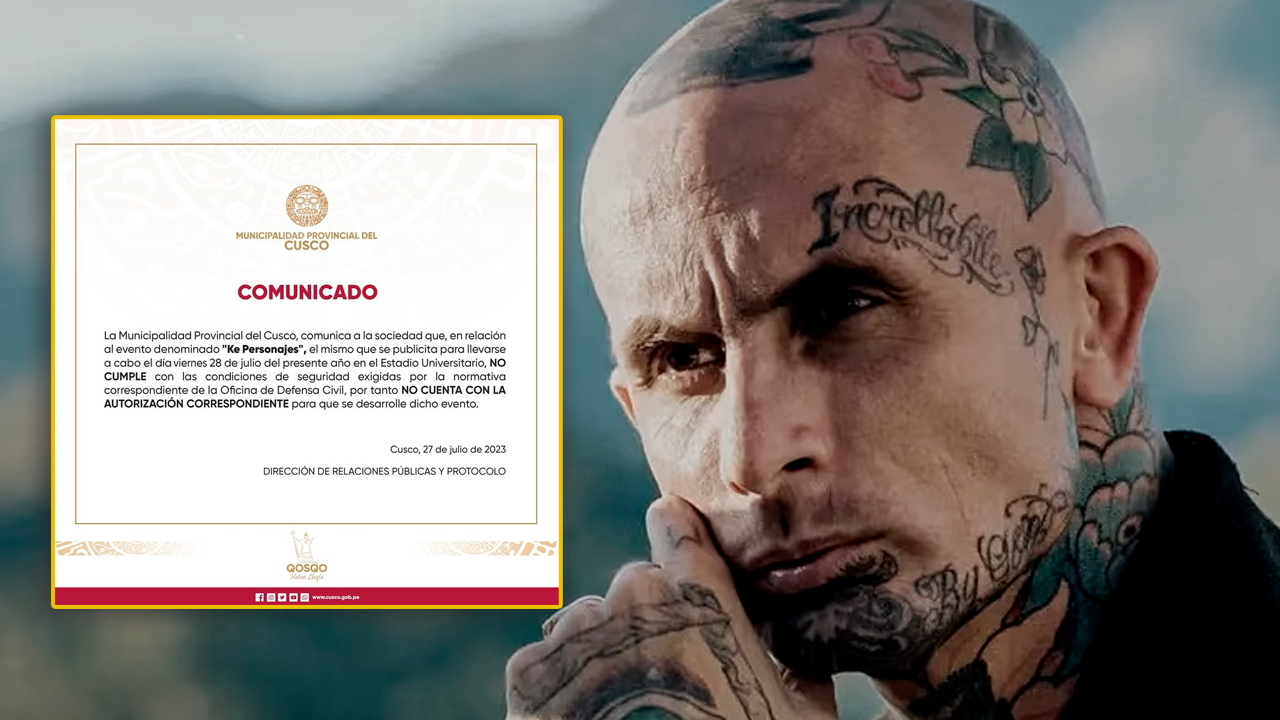 Ke Personajes indicó que su concierto en Cusco se canceló por disposición de la Municipalidad de Cusco | Foto: Composición EC